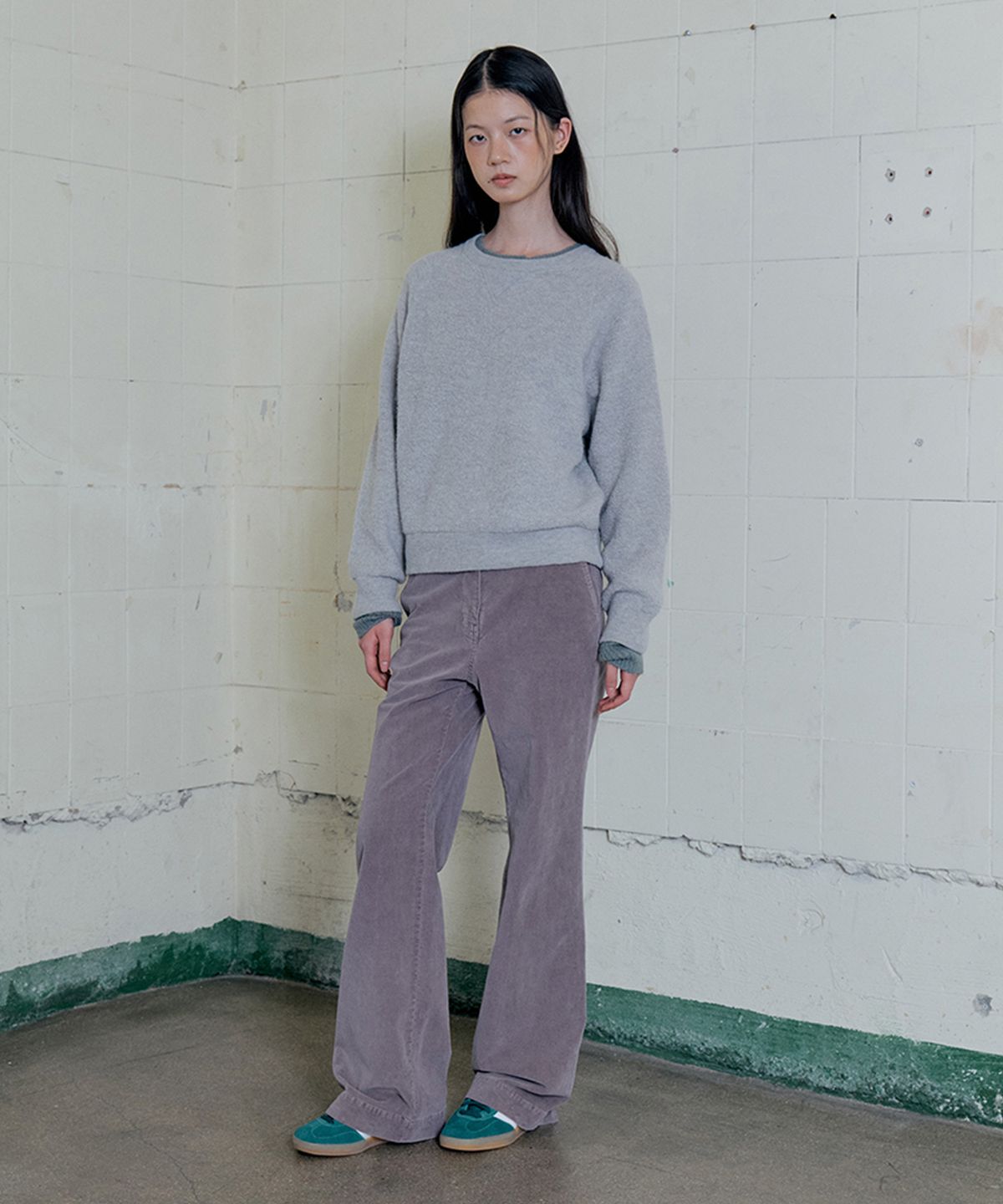 모노크롬(MONOCHROME) galee boucle pullover (light gray)