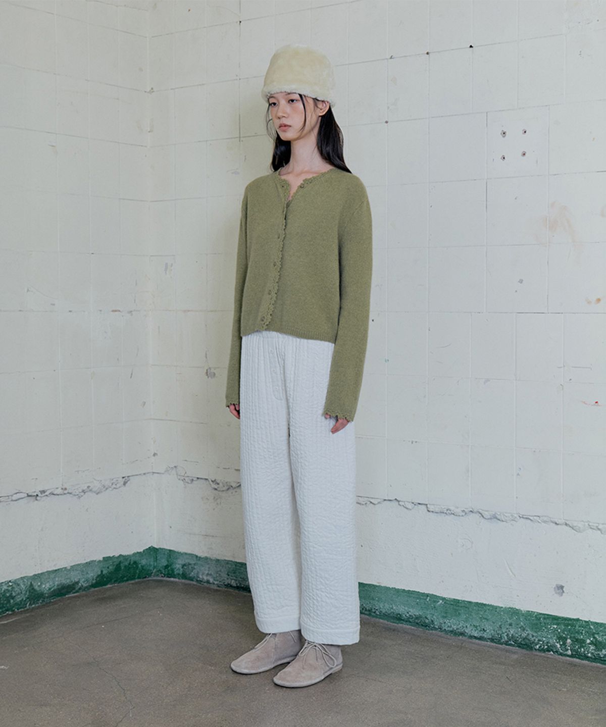 모노크롬(MONOCHROME) newsy pants (ivory)