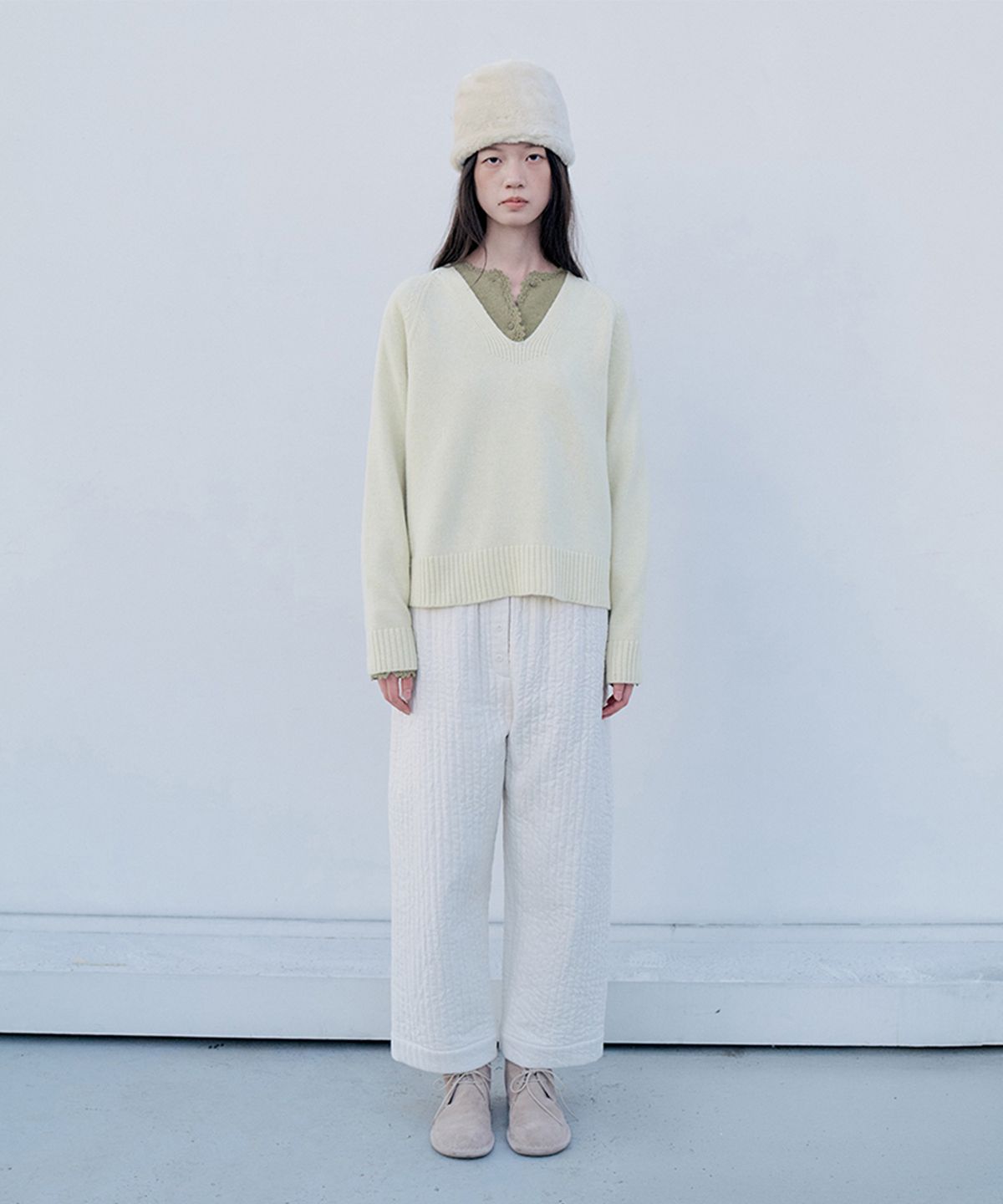모노크롬(MONOCHROME) newsy pants (ivory)