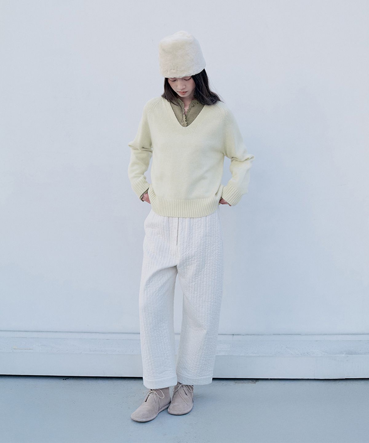 모노크롬(MONOCHROME) newsy pants (ivory)