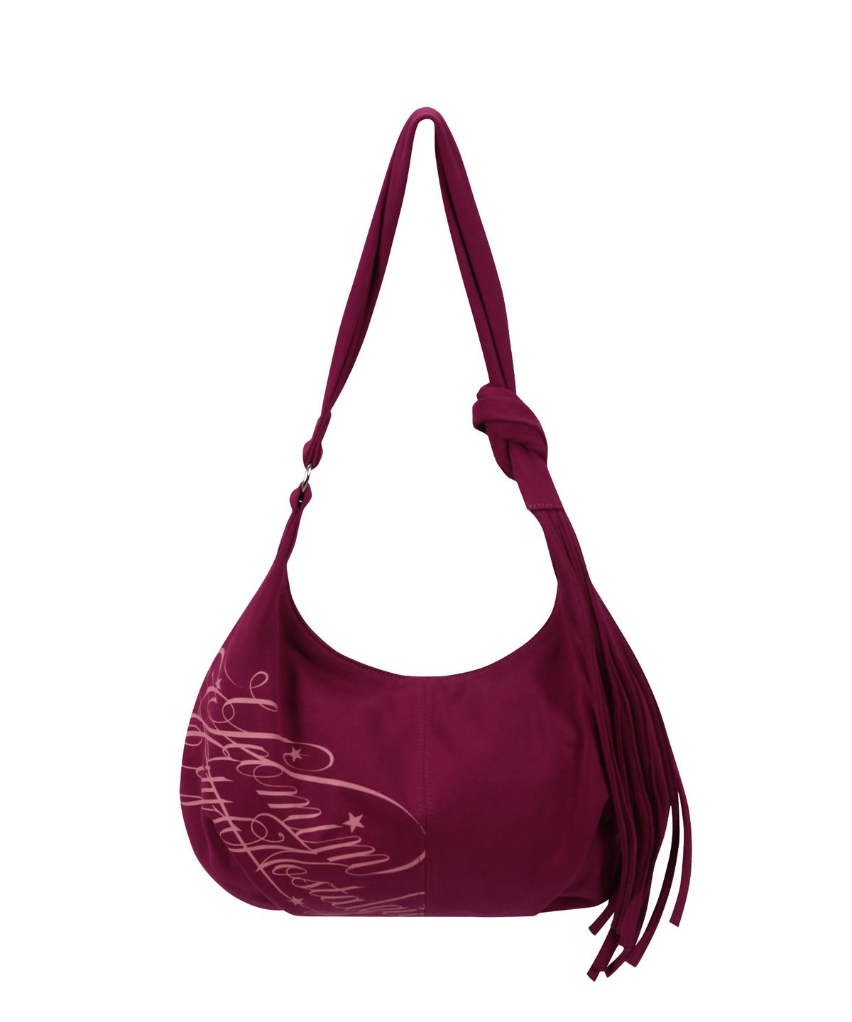 여밈(YEOMIM) letter fringe bag (plum)