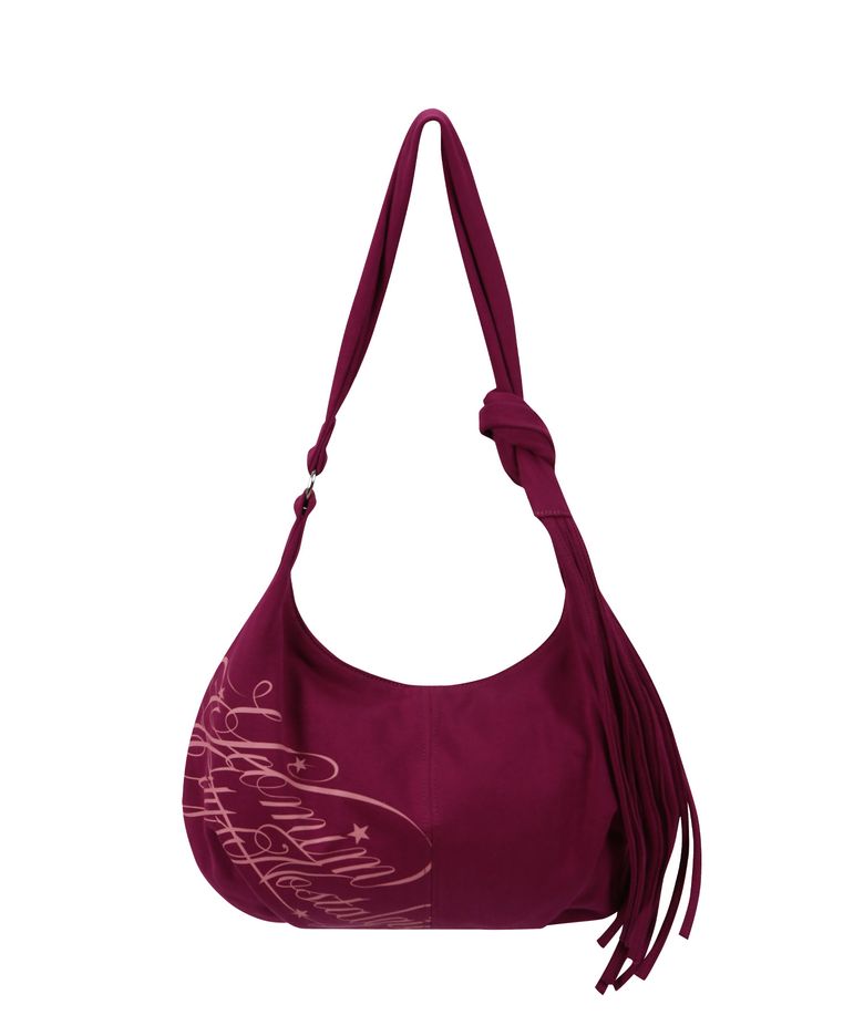 letter fringe bag (plum)
