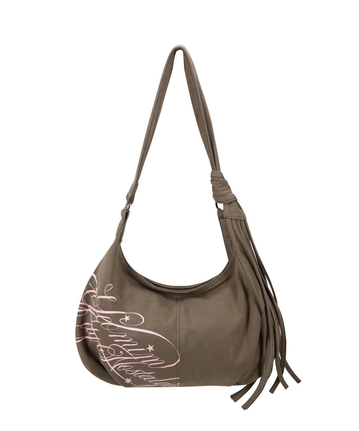 여밈(YEOMIM) letter fringe bag (khaki)