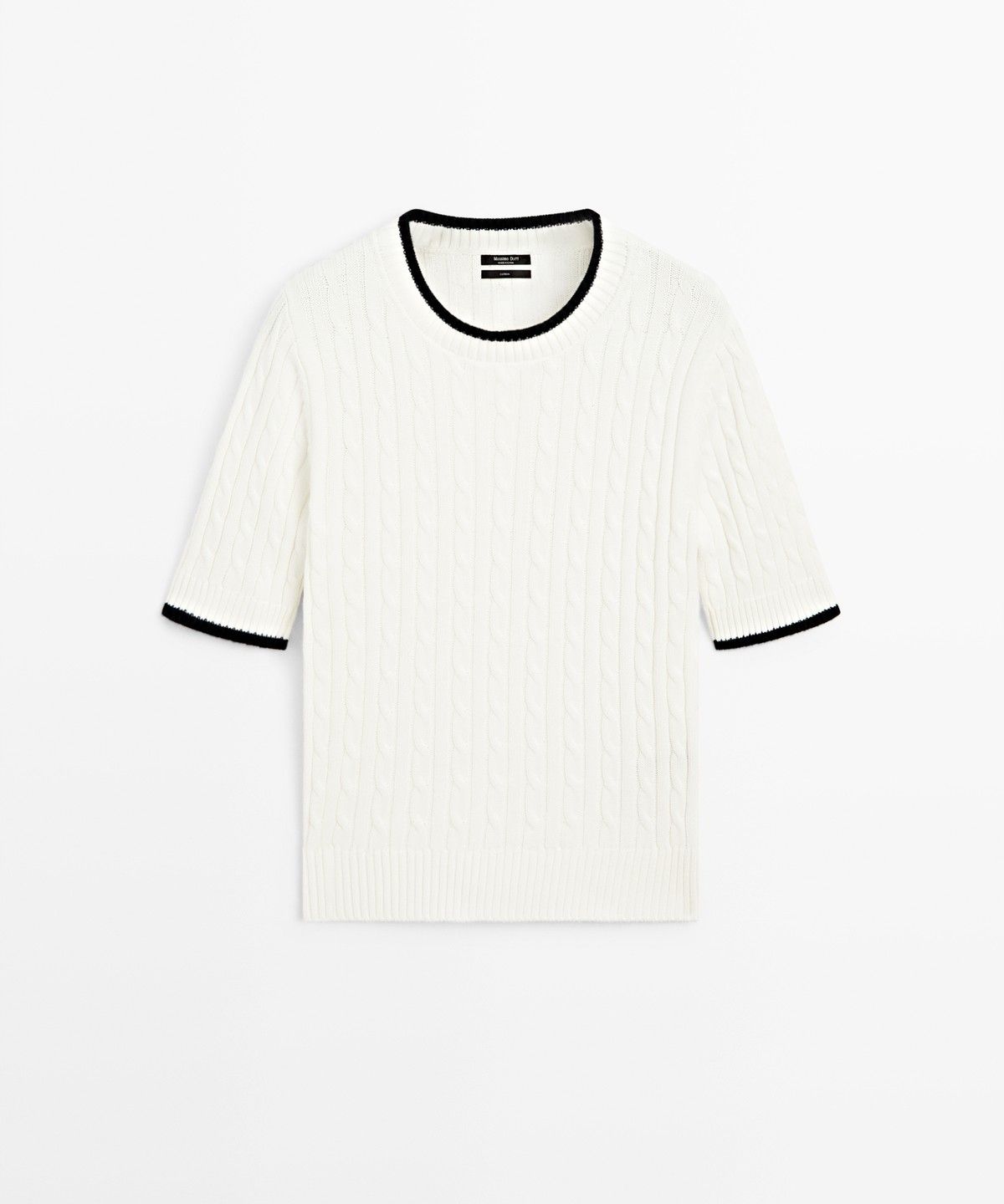 마시모두띠(MASSIMO DUTTI) 케이블 니트 반팔 스웨터