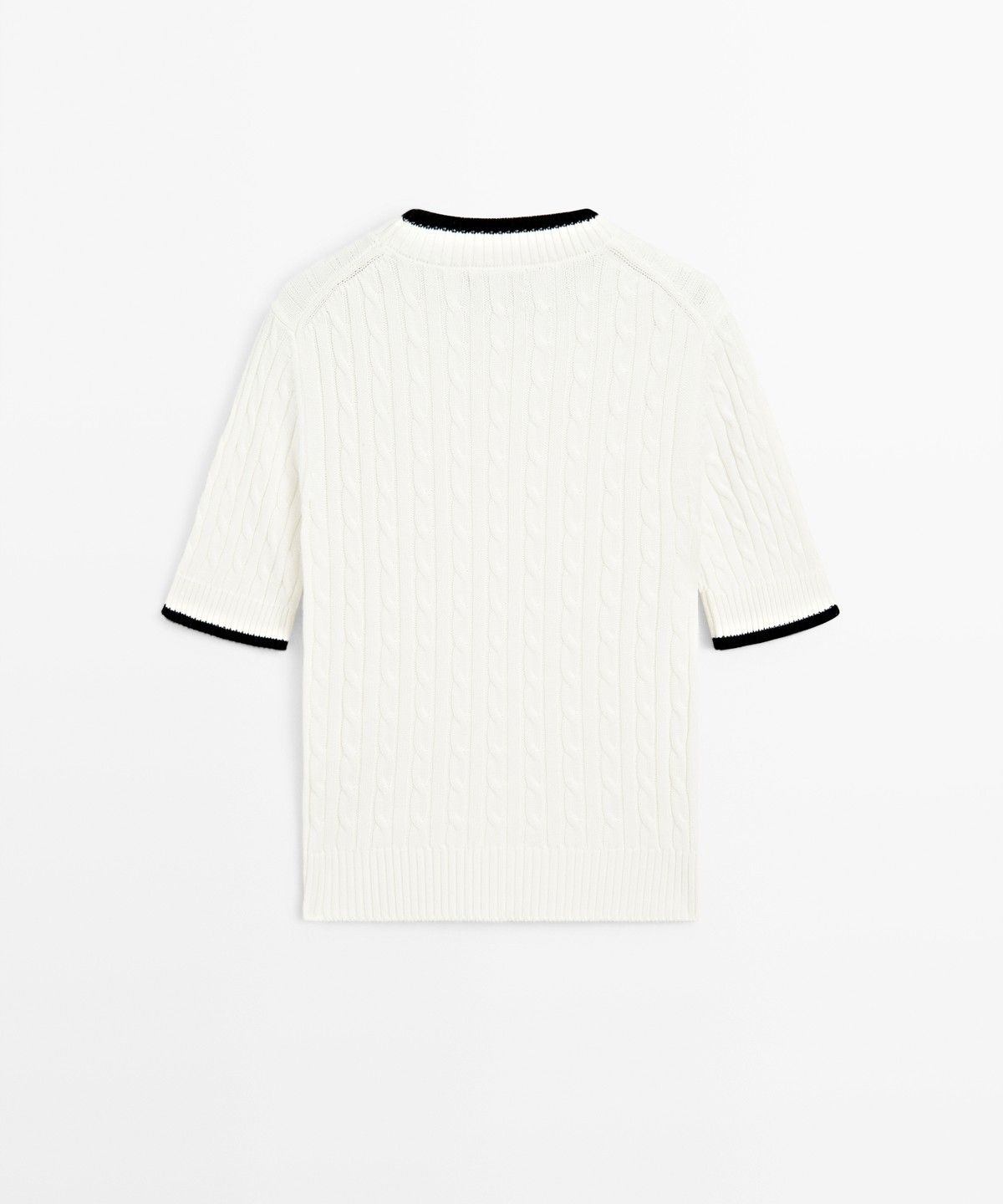 마시모두띠(MASSIMO DUTTI) 케이블 니트 반팔 스웨터