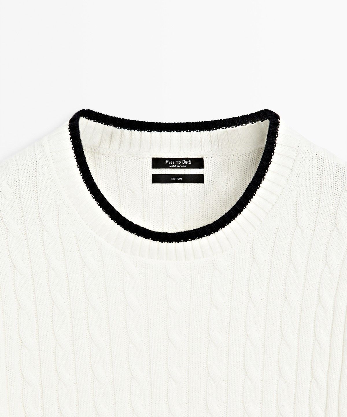 마시모두띠(MASSIMO DUTTI) 케이블 니트 반팔 스웨터