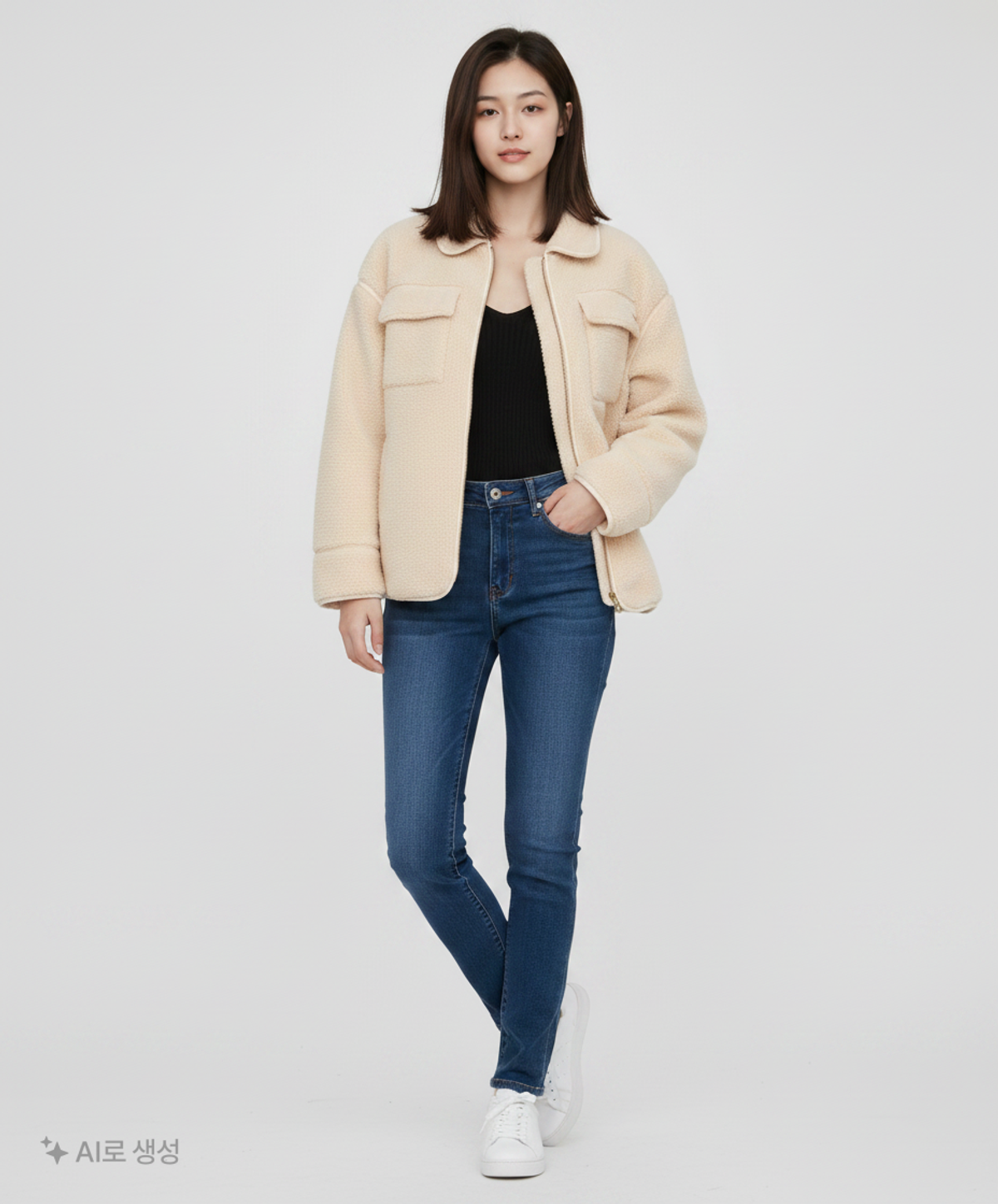 아디다스(ADIDAS) 쉐르파 자켓 W - 화이트 / HC6602 L