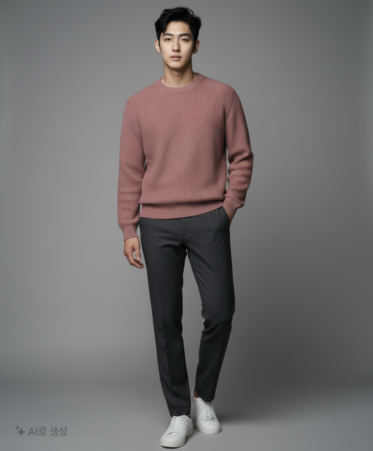 더니트컴퍼니(THEKNITCOMPANY) 마일드 코튼 리브드 니트 [모카핑크] L