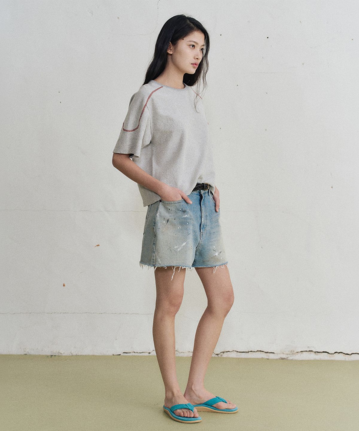 모노크롬(MONOCHROME) gats stitch t-shirt (2color)