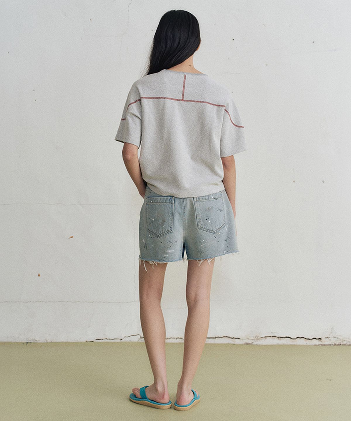 모노크롬(MONOCHROME) gats stitch t-shirt (2color)
