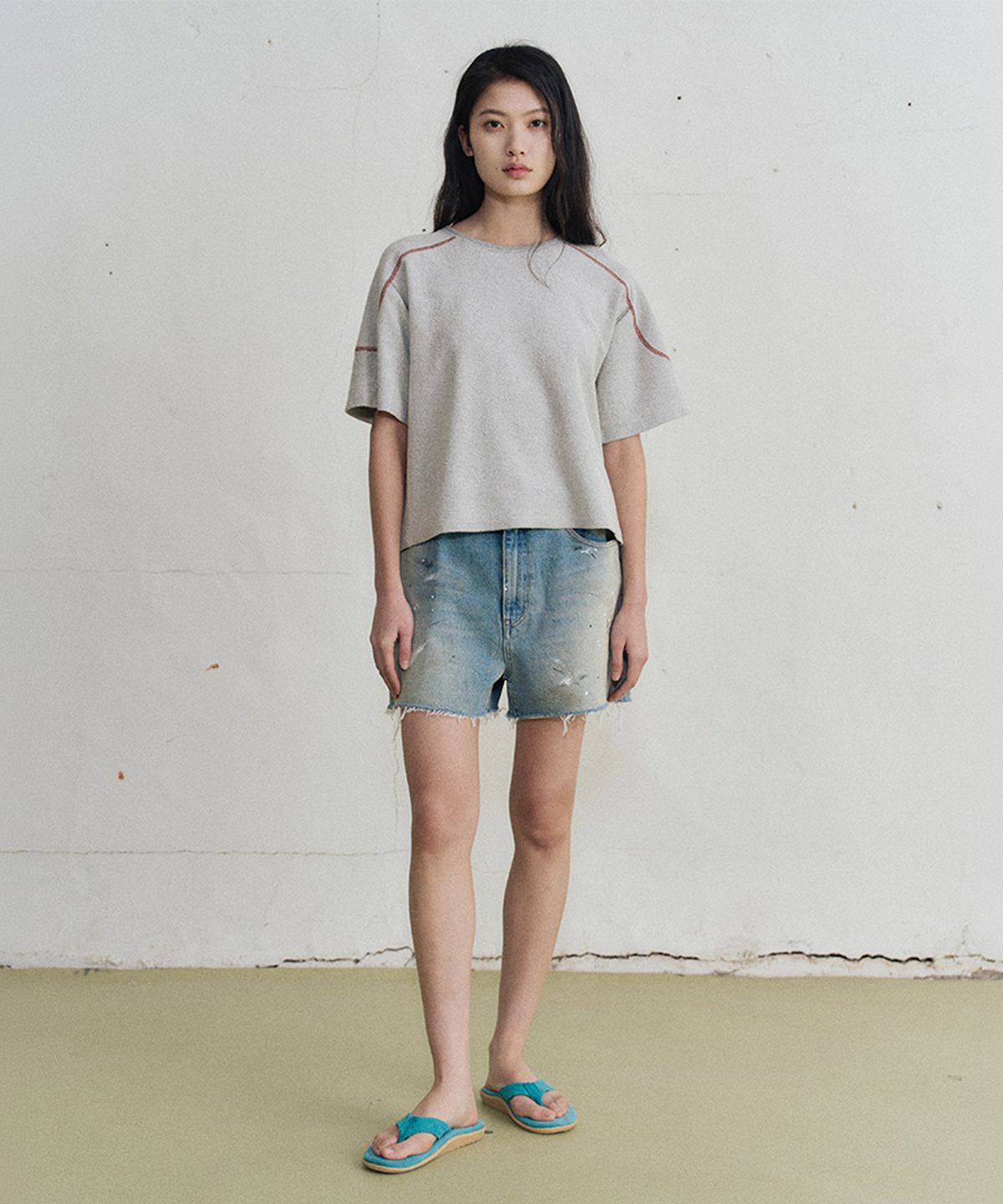 모노크롬(MONOCHROME) gats stitch t-shirt (2color)