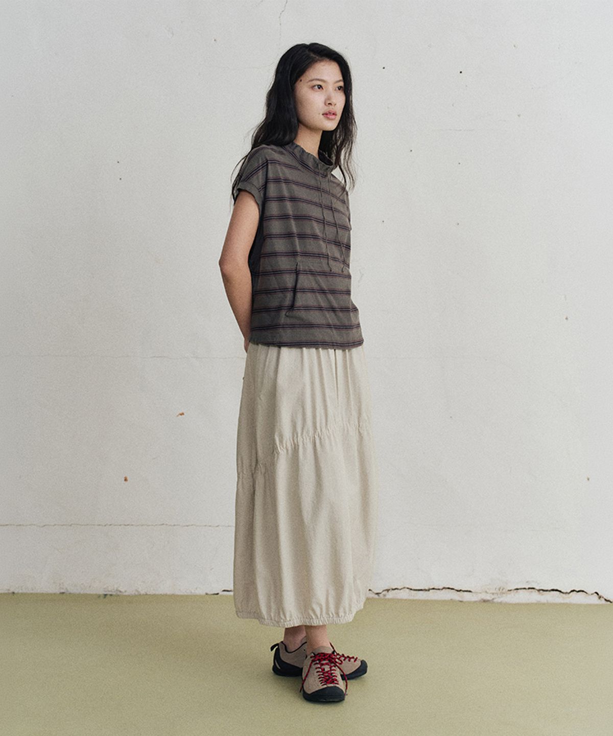 모노크롬(MONOCHROME) iper striped t-shirt (charcoal)