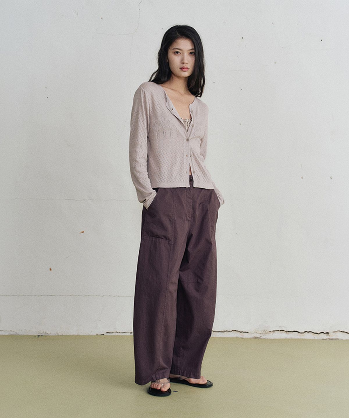 모노크롬(MONOCHROME) junia curved pants (2color)