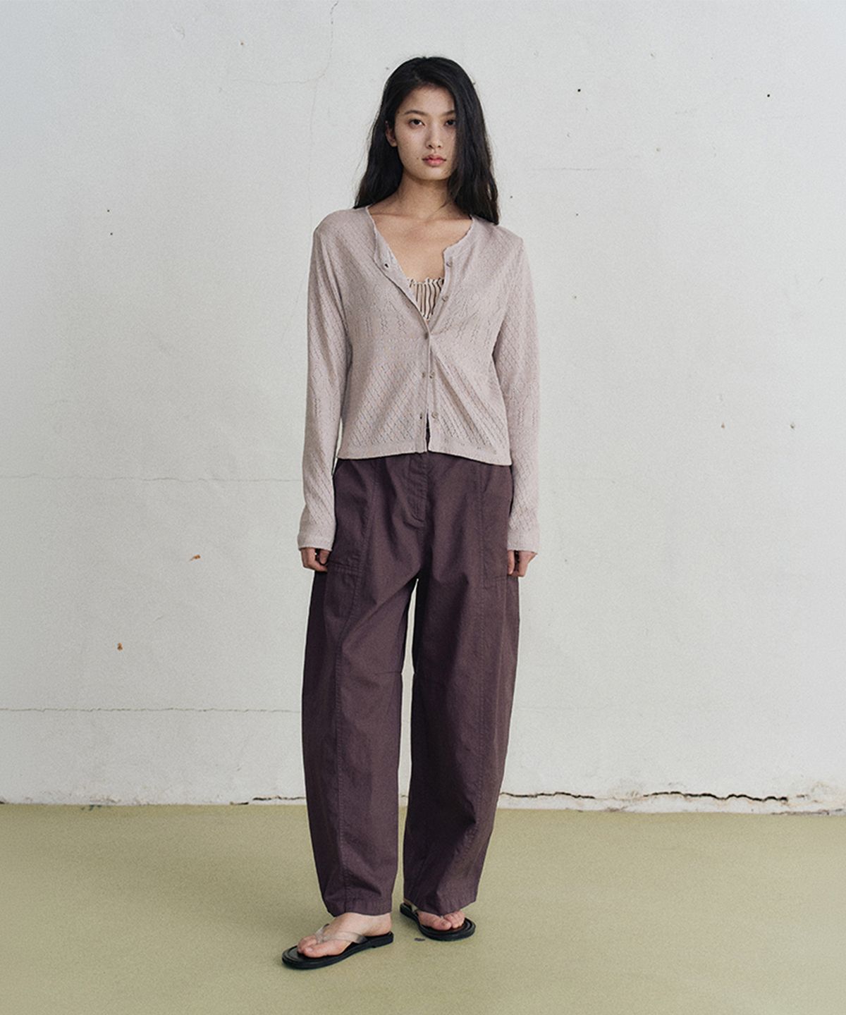모노크롬(MONOCHROME) junia curved pants (2color)