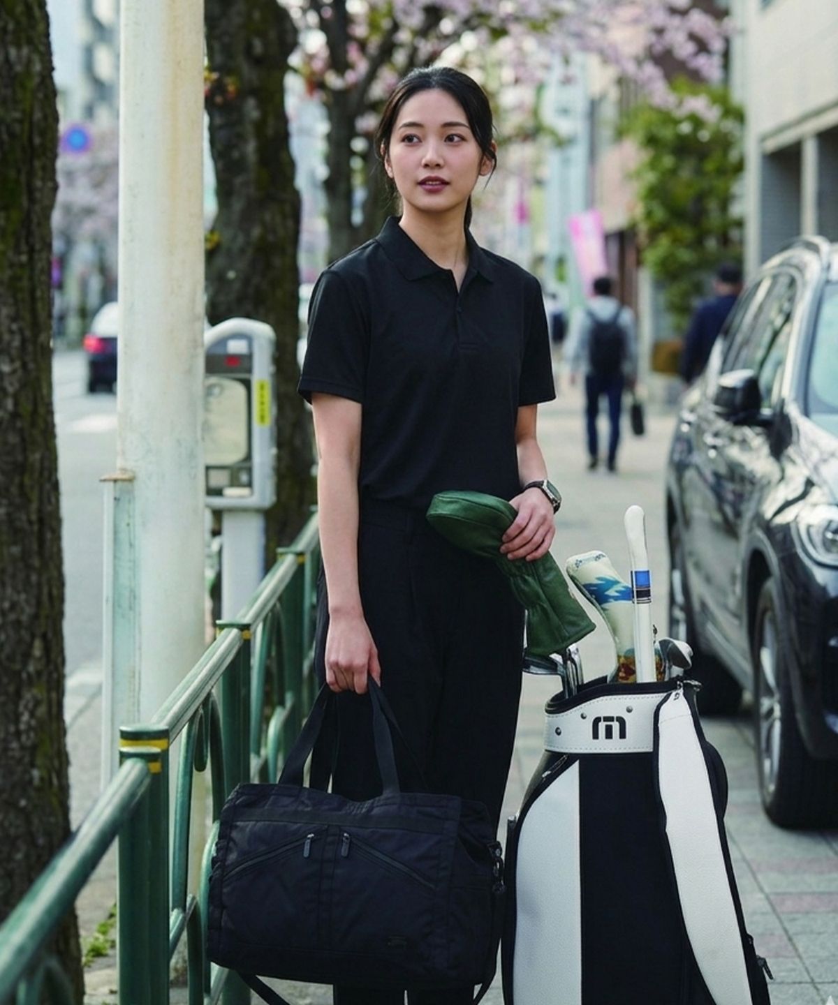 글리머(GLIMMER) 에어쿨링 드라이 기능성 쿨 무지 PK 폴로 반팔 티셔츠 - 블랙