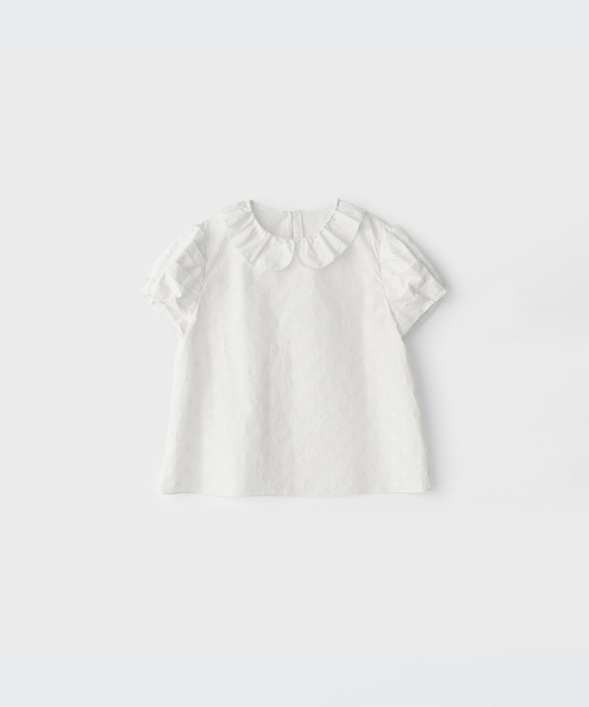 코스모스(COSMOSS) FRILL TUCK BLOUSE (WHITE DOTS)