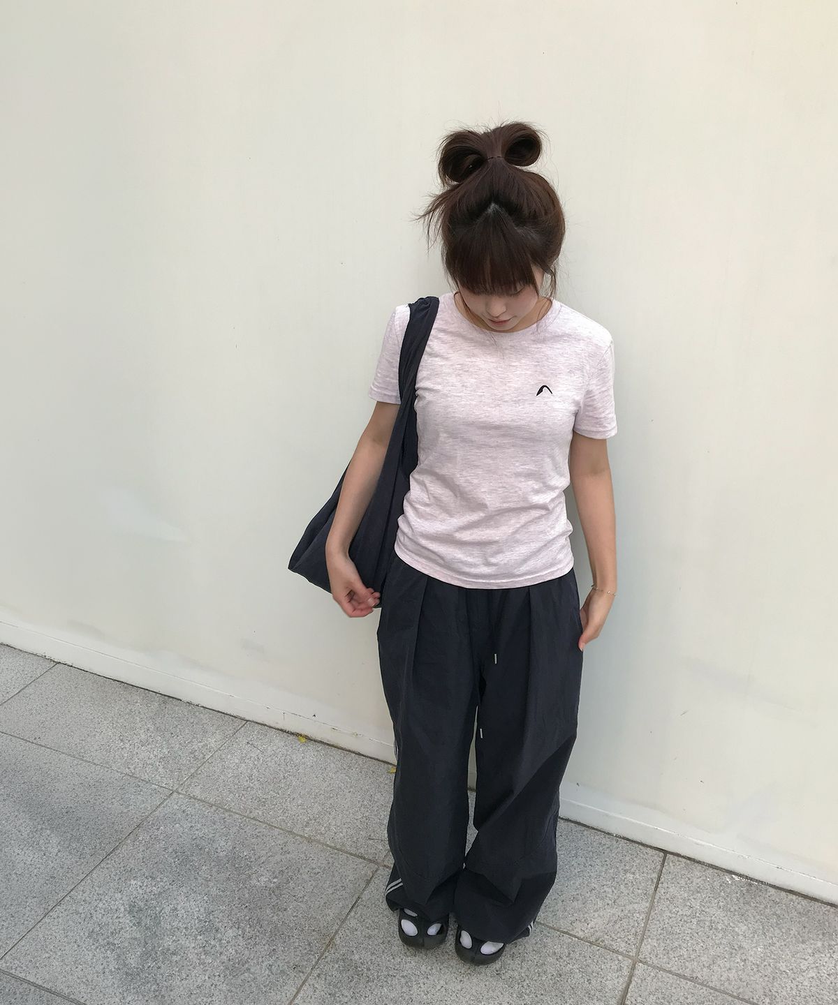 제로시(ZEROSI) (W) ZRS Symbol Applique Tee (LIGHT PINK)