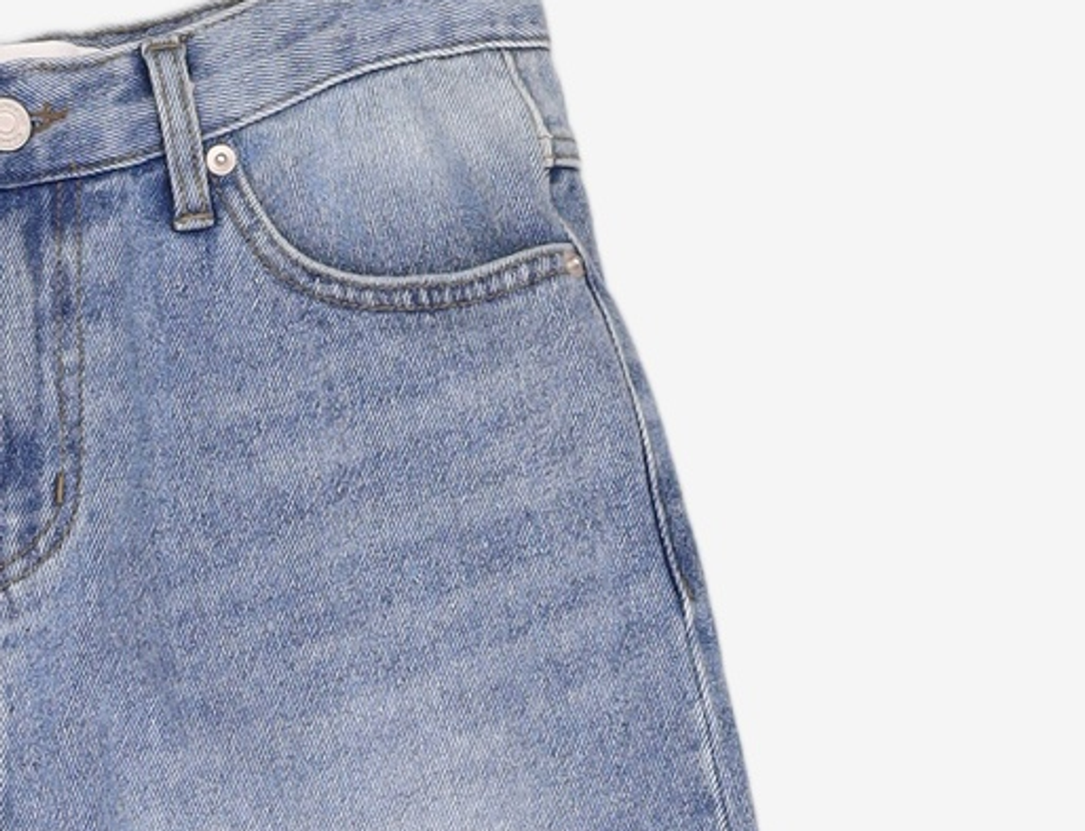 샌드릭(SANDRIC) STRAIGHT SNAP BUTTON DENIM PANTS_LIGHT BLUE S