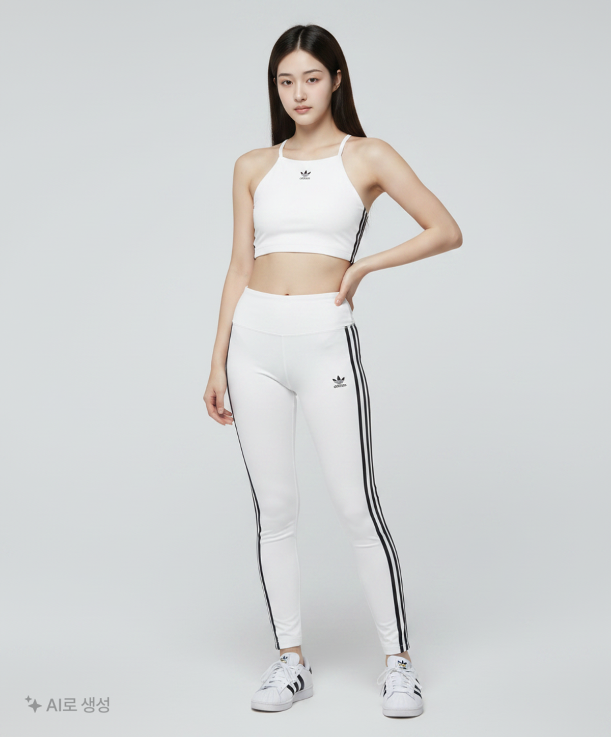 아디다스(ADIDAS) 3S 크롭탑 - 화이트 / IN8377 L