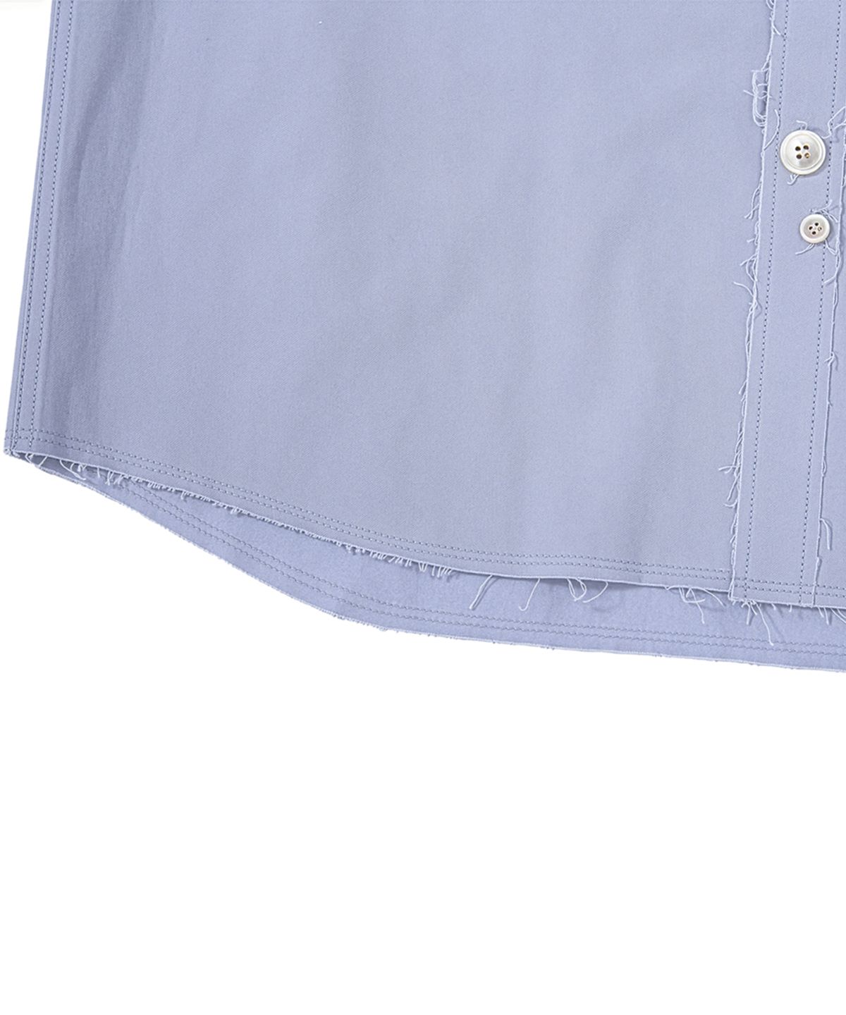 에이치직(H.JIK) Raw-Edge Irregular Button Shirt - Dusty Blue