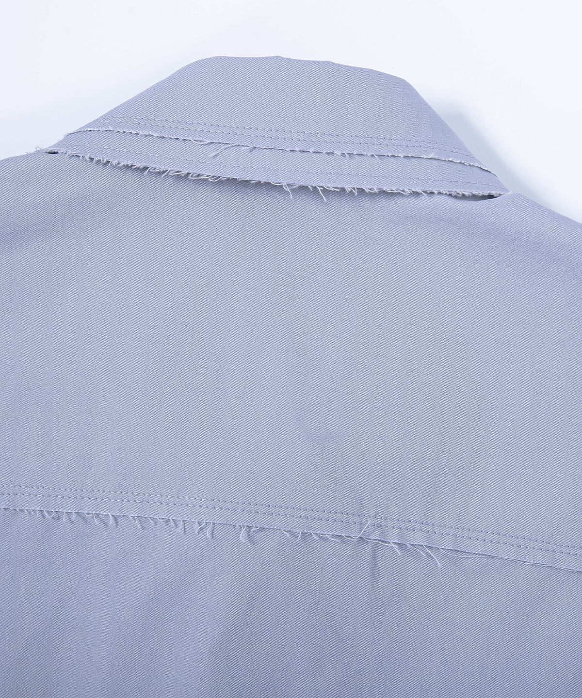 에이치직(H.JIK) Raw-Edge Irregular Button Shirt - Dusty Blue