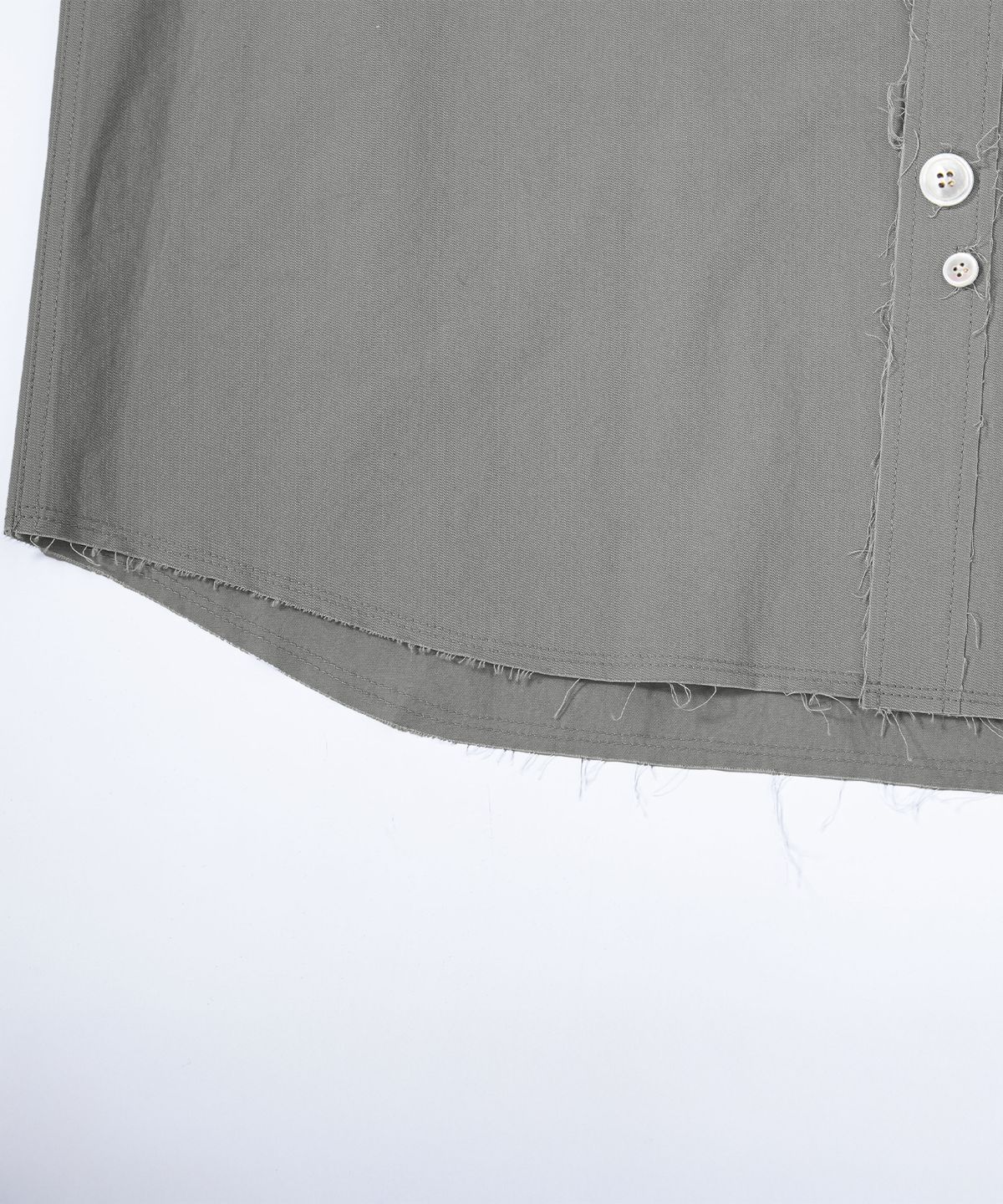에이치직(H.JIK) Raw-Edge Irregular Button Shirt - Gray