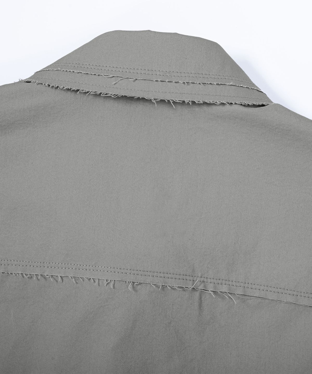 에이치직(H.JIK) Raw-Edge Irregular Button Shirt - Gray
