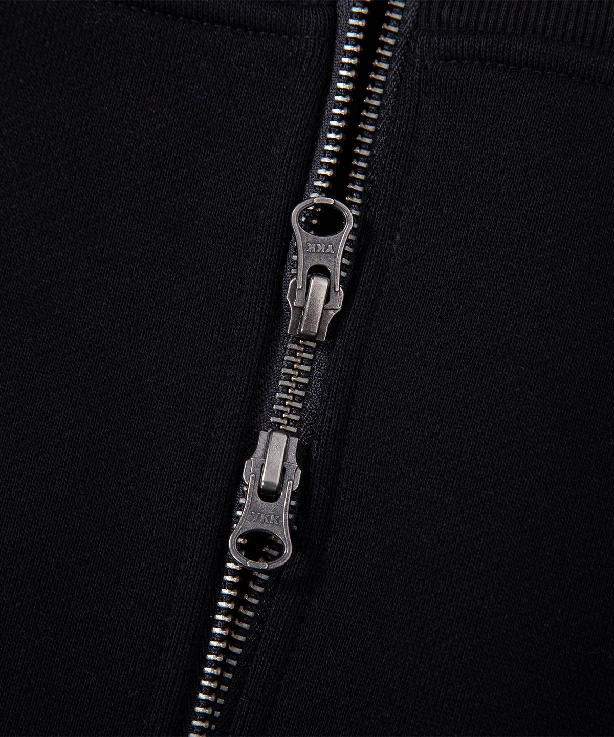 에이치직(H.JIK) Deconstructed Rib Panel Zip-up Hoodie- Black