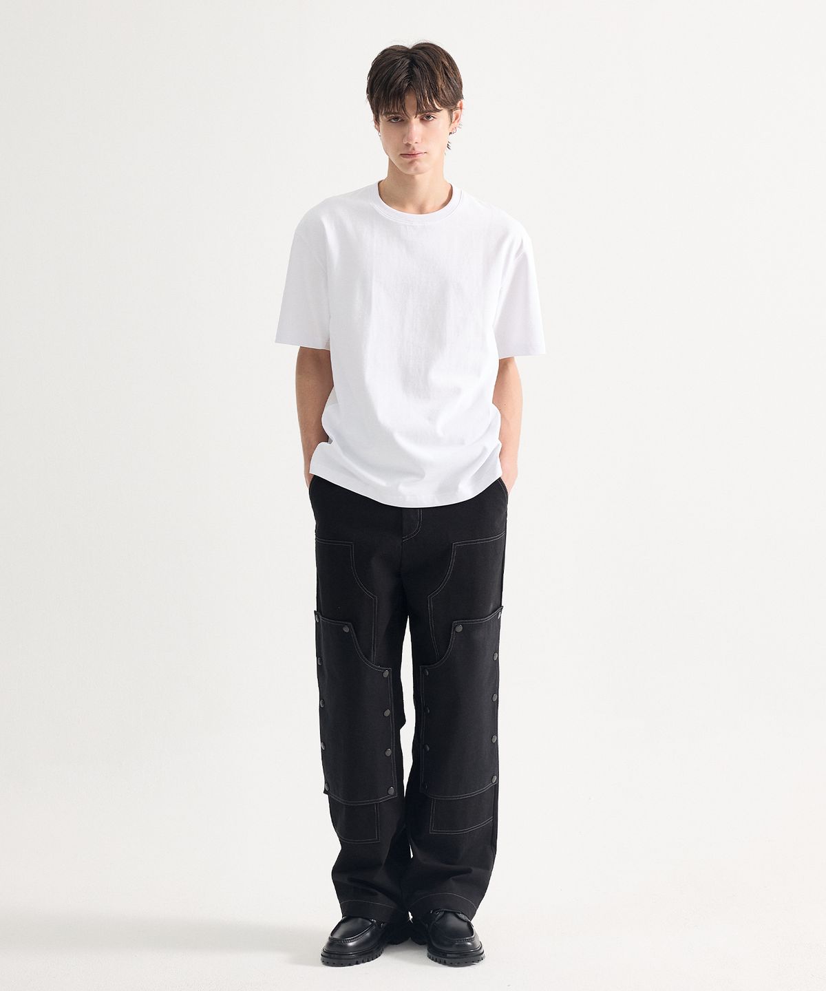 에이치직(H.JIK) Detachable Double Knee Trousers - Black
