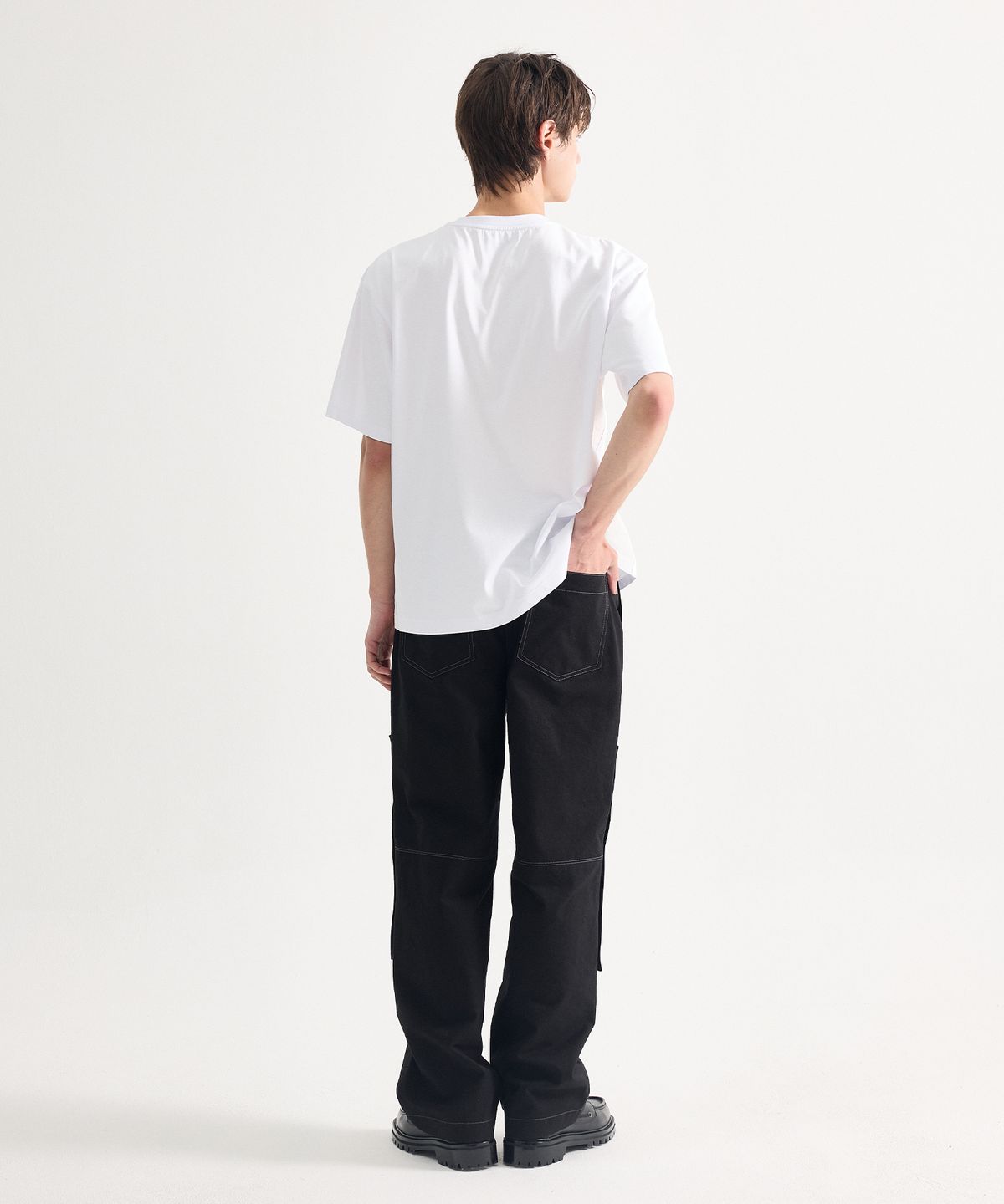 에이치직(H.JIK) Detachable Double Knee Trousers - Black