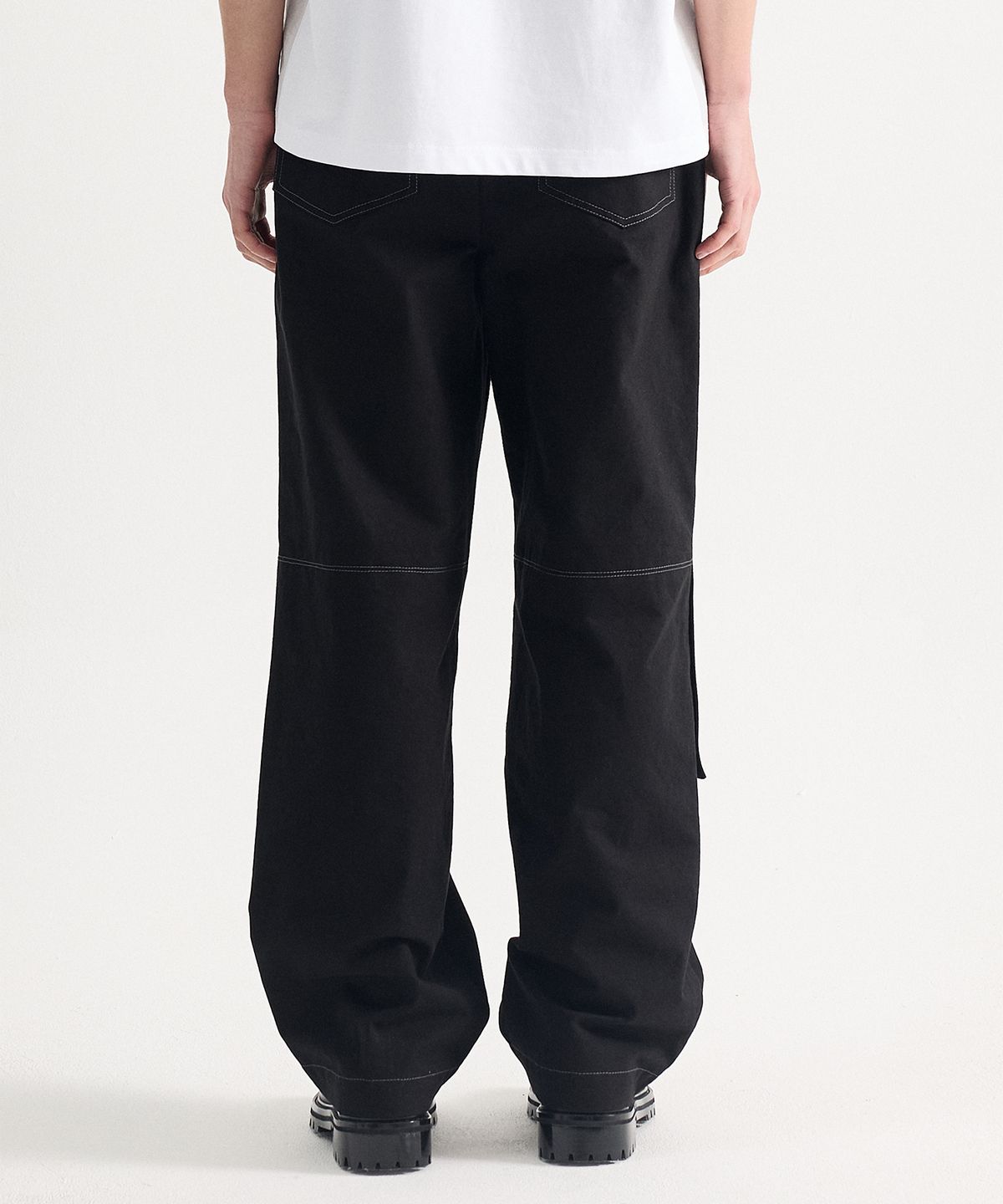 에이치직(H.JIK) Detachable Double Knee Trousers - Black