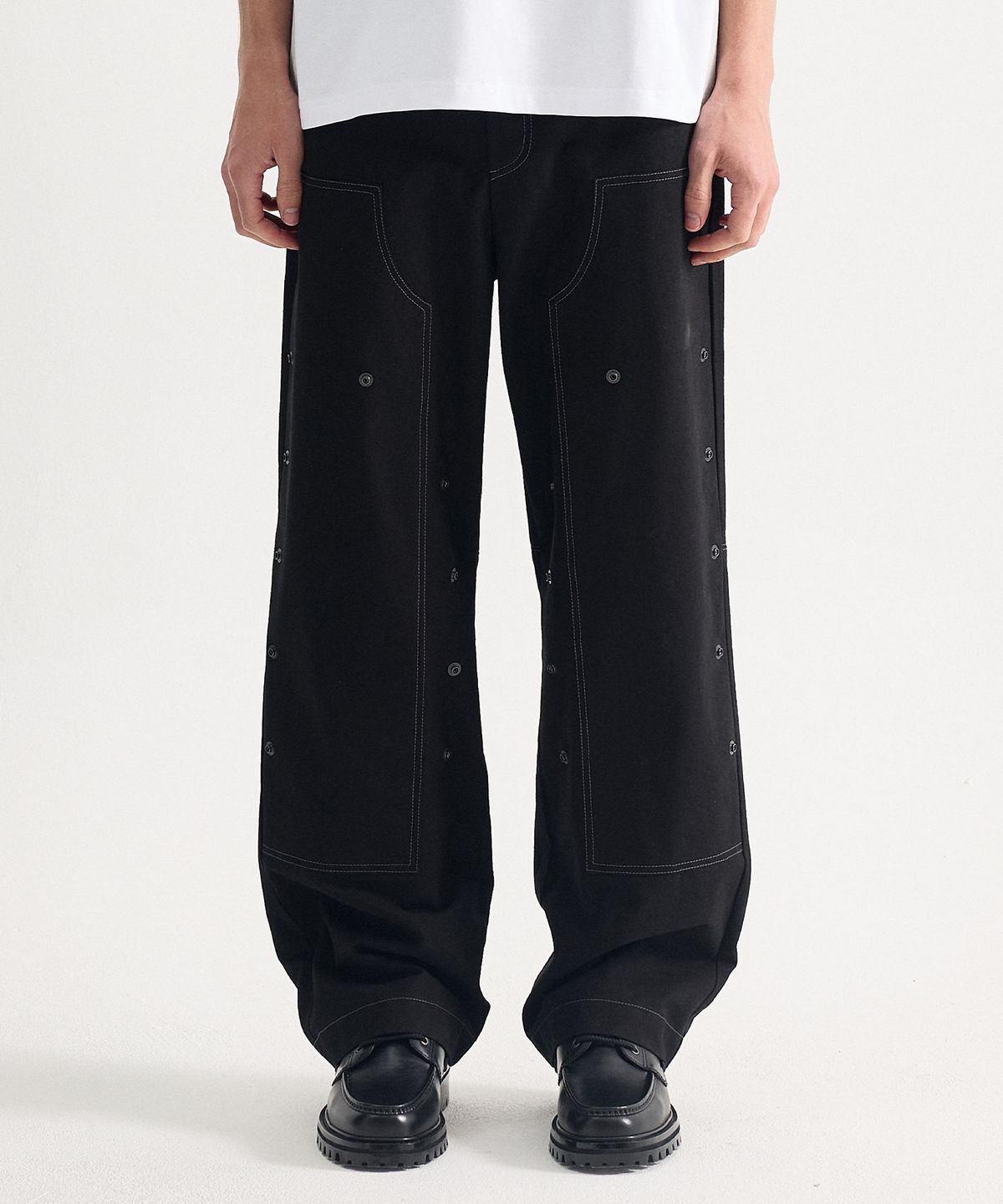 에이치직(H.JIK) Detachable Double Knee Trousers - Black