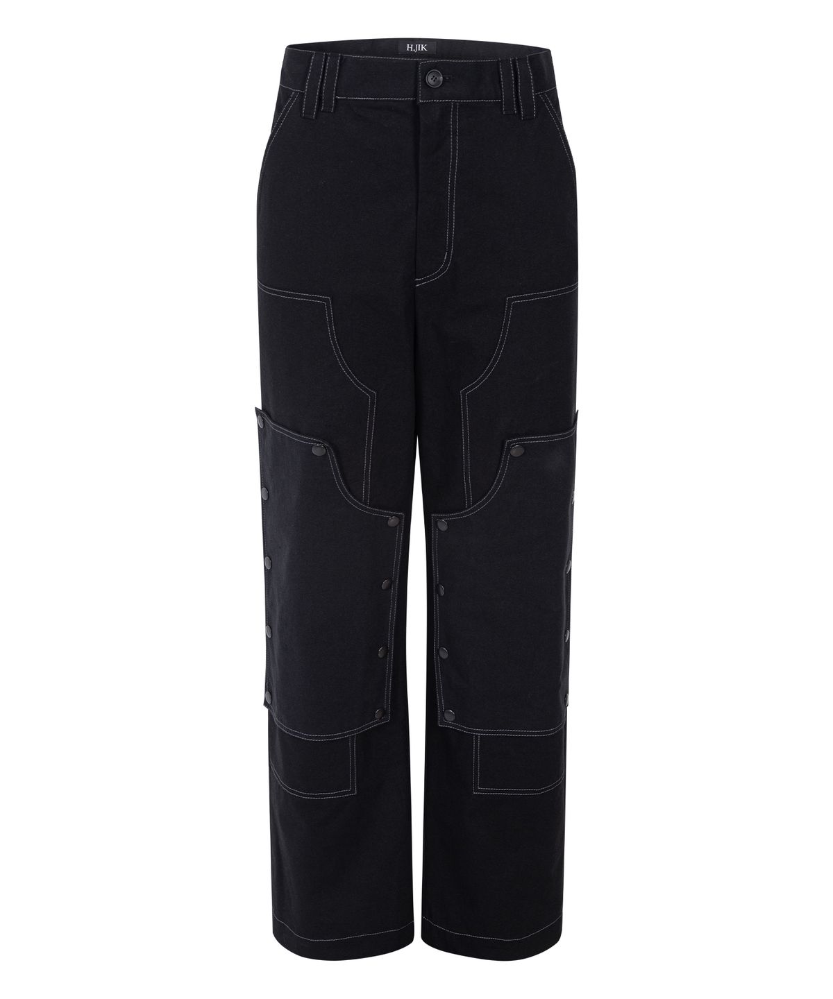 에이치직(H.JIK) Detachable Double Knee Trousers - Black