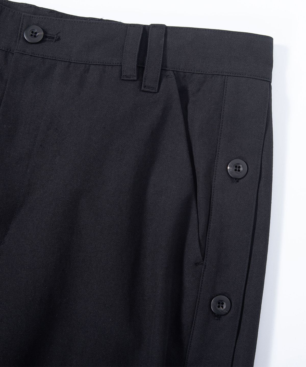 에이치직(H.JIK) Side Placket Cuff Wide Trousers - Black