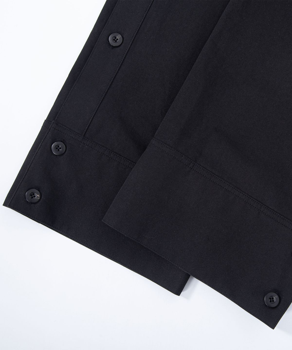 에이치직(H.JIK) Side Placket Cuff Wide Trousers - Black