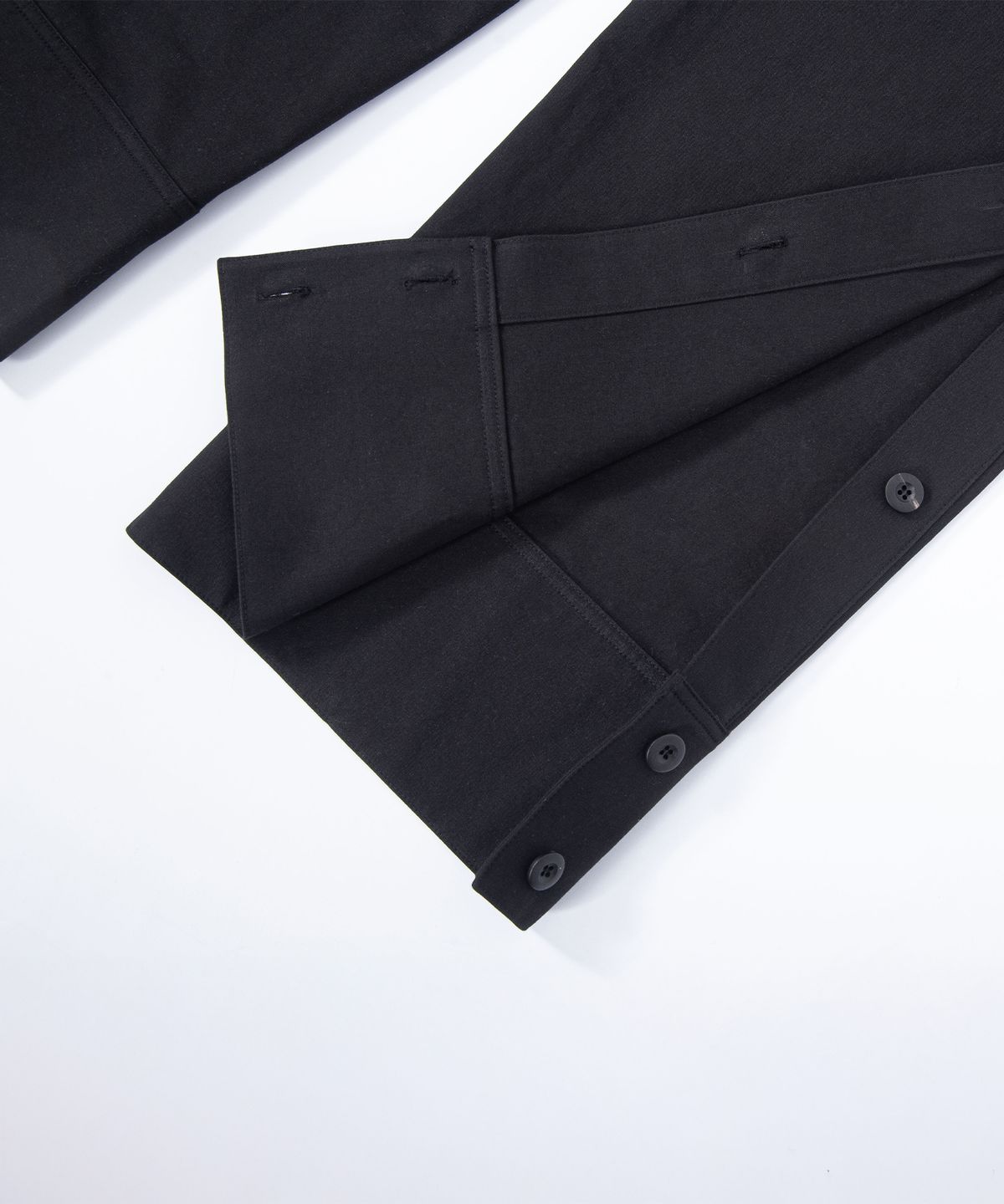 에이치직(H.JIK) Side Placket Cuff Wide Trousers - Black