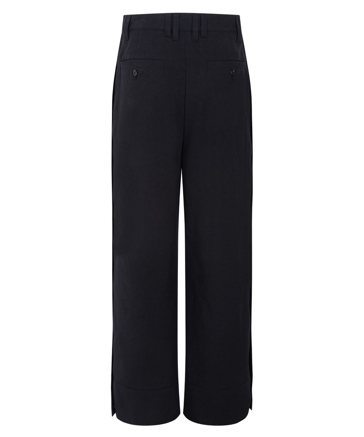 에이치직(H.JIK) Side Placket Cuff Wide Trousers - Black