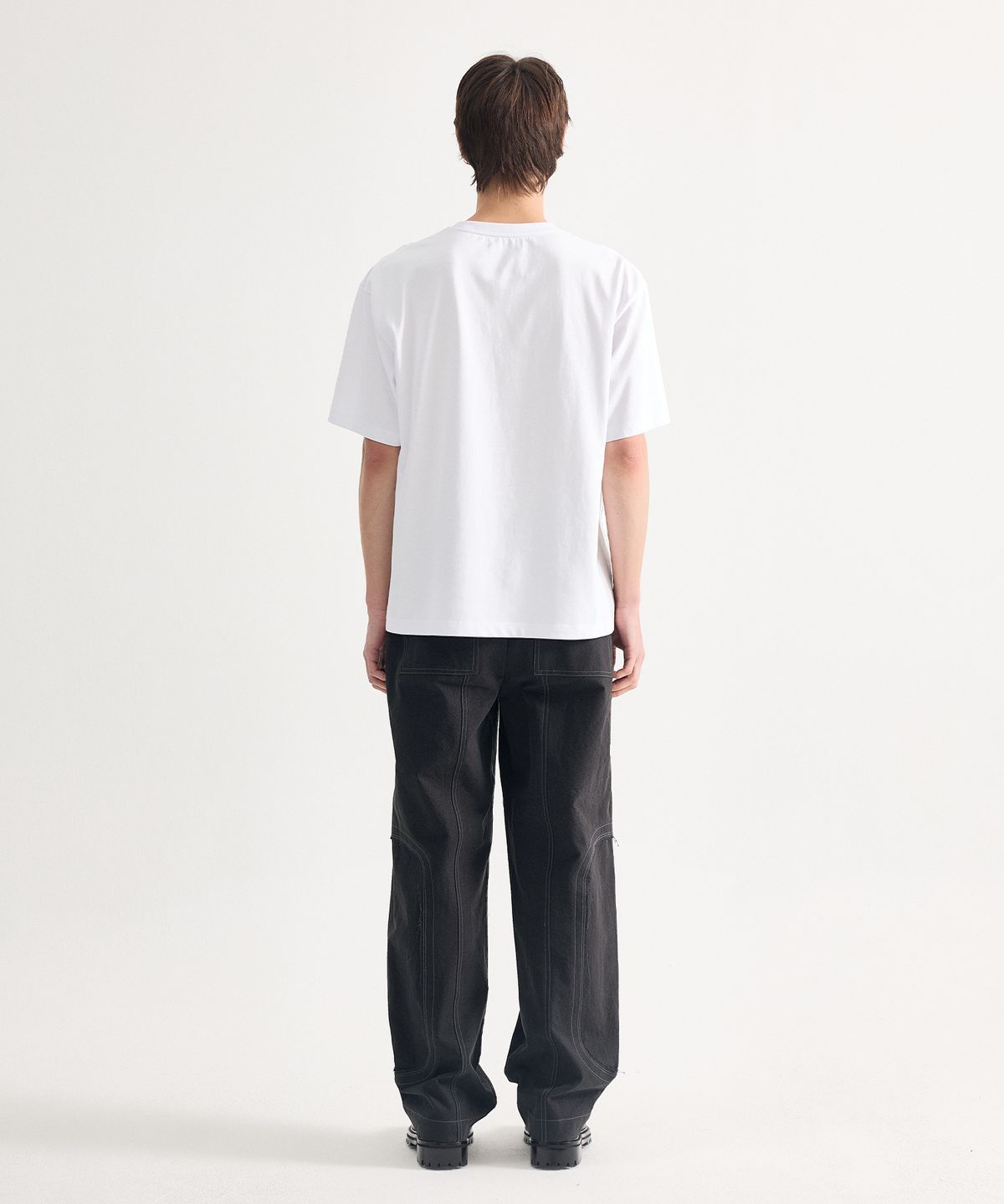 에이치직(H.JIK) Raw-edge Side Panel Trousers - Dusty Black