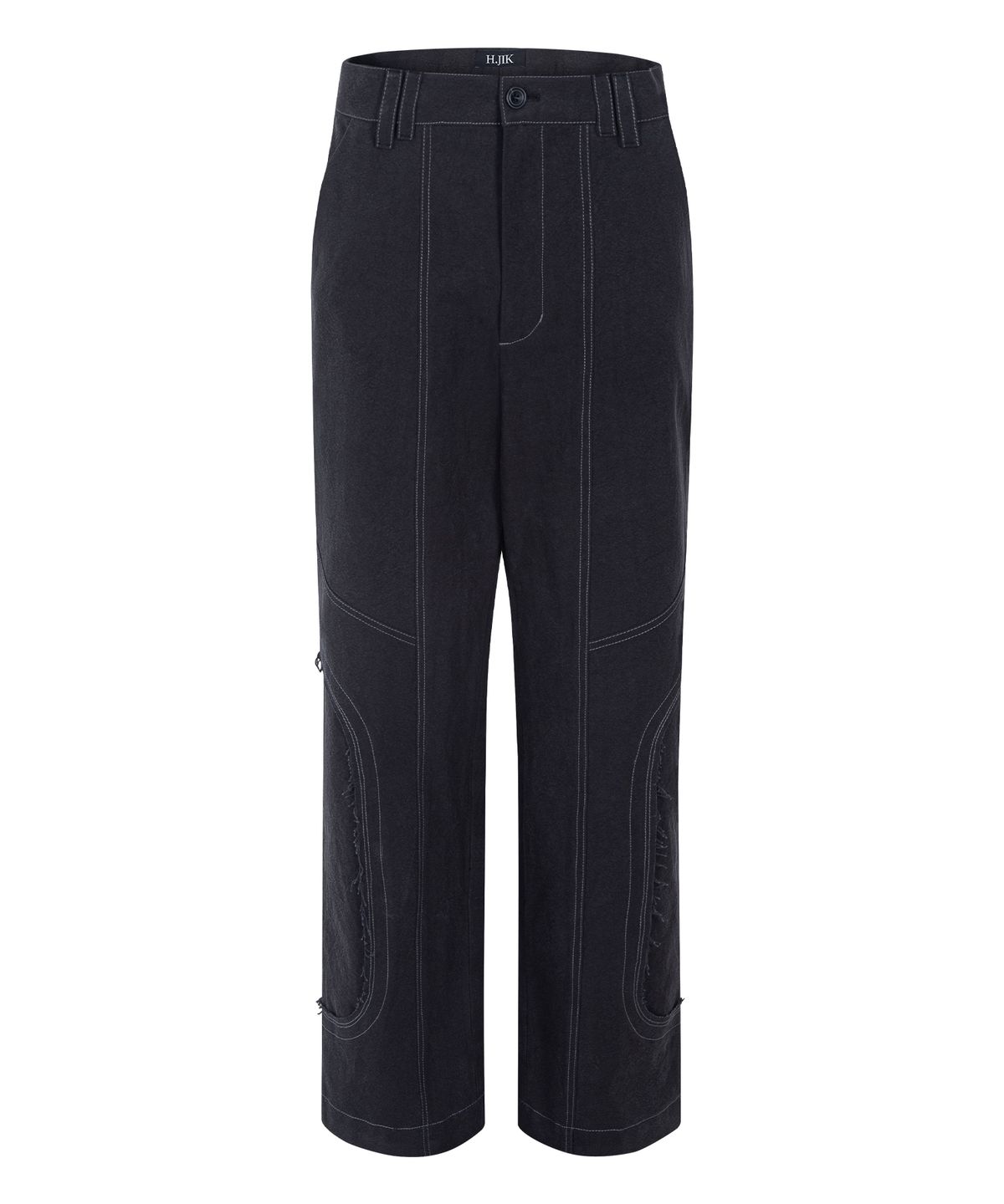 에이치직(H.JIK) Raw-edge Side Panel Trousers - Dusty Black