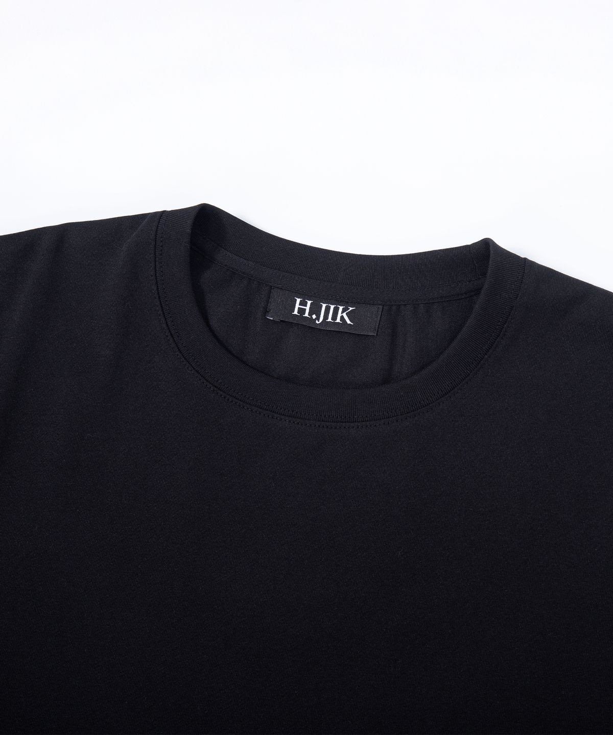 에이치직(H.JIK) Contrast Side Panel T-Shirt - Black