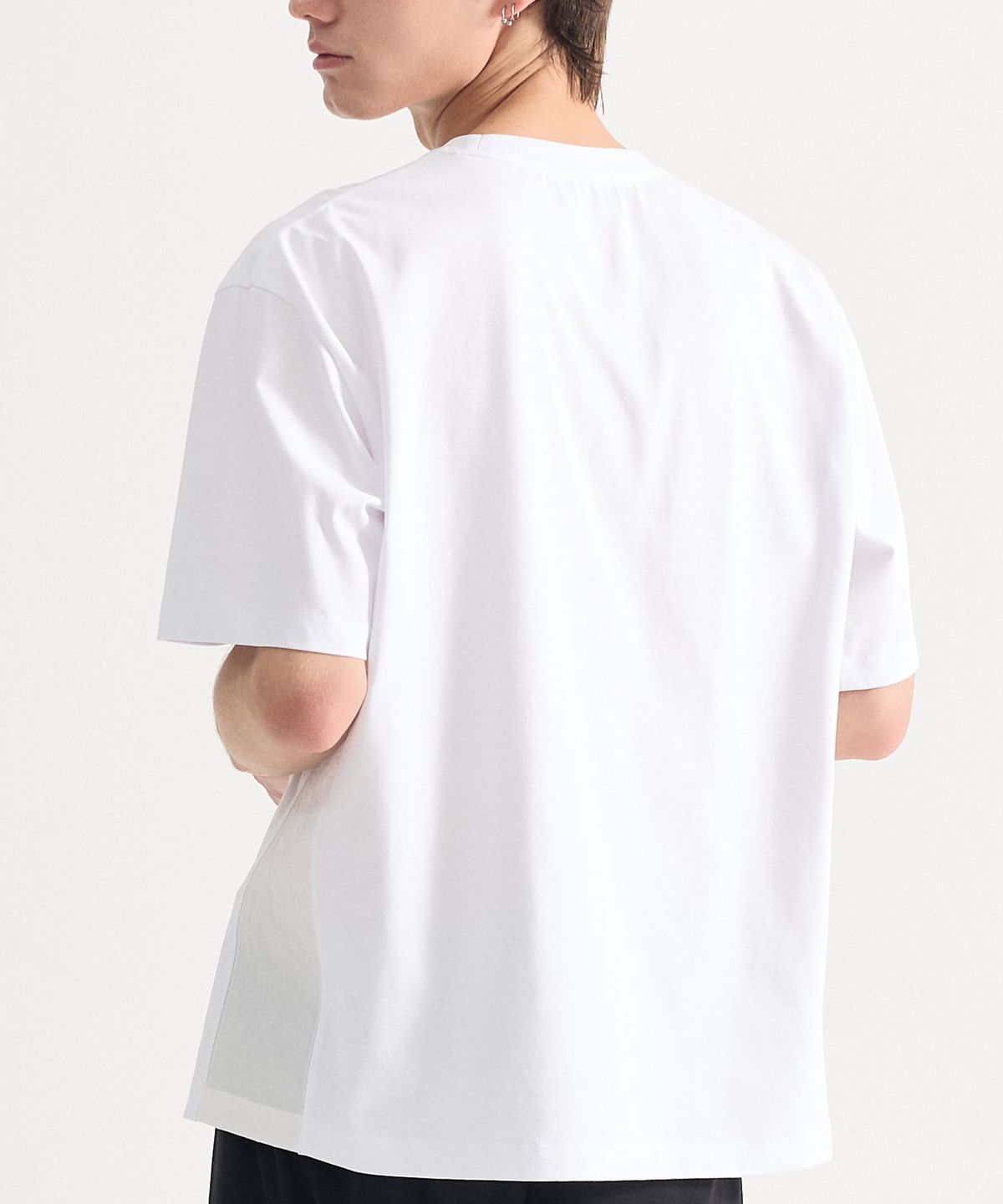 에이치직(H.JIK) Contrast Side Panel T-Shirt - White
