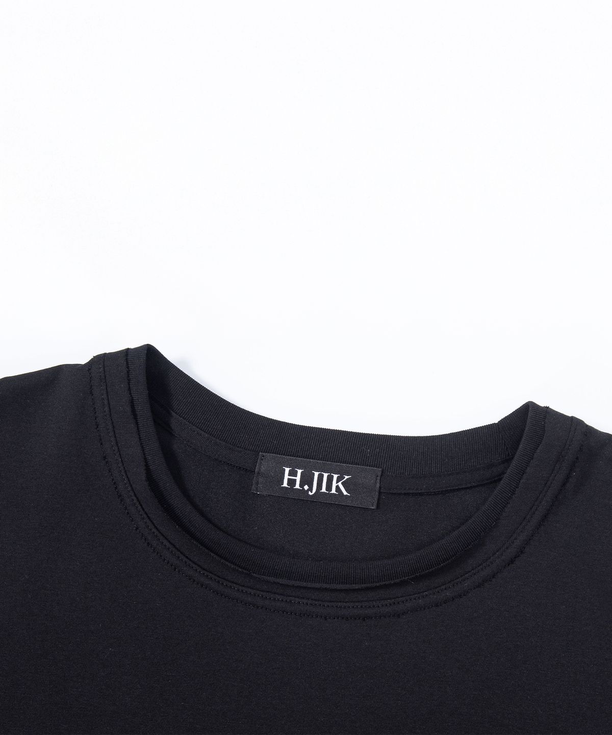 에이치직(H.JIK) Multi Raw-edge Panelled T-shirt-Black