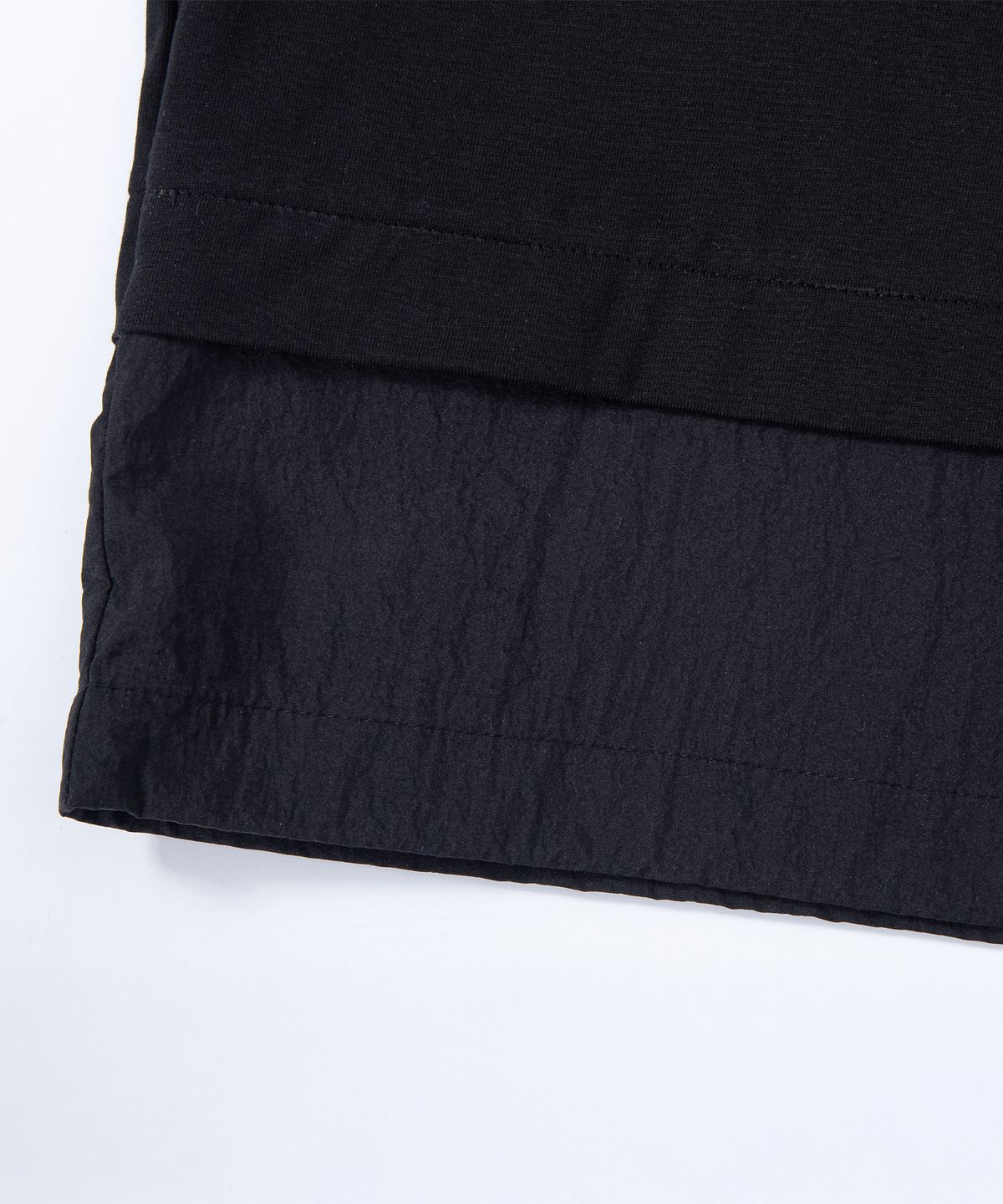 에이치직(H.JIK) Multi Raw-edge Panelled T-shirt-Black