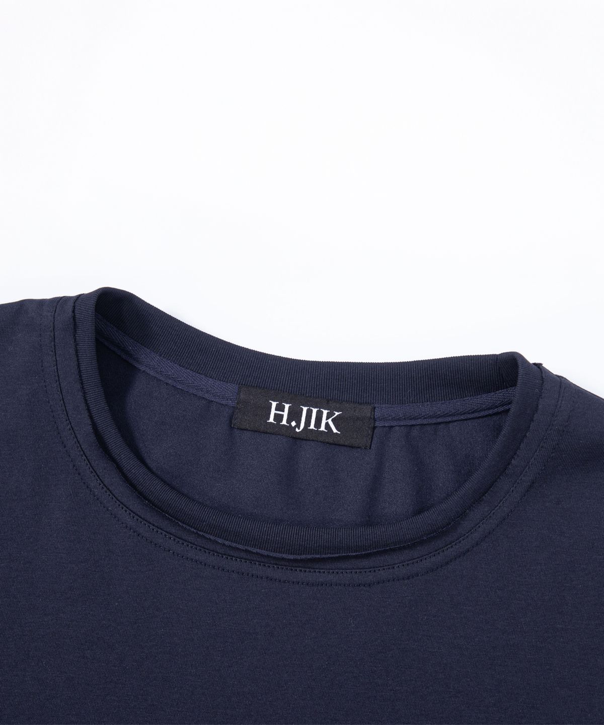 에이치직(H.JIK) Multi Raw-edge Panelled T-shirt-Navy