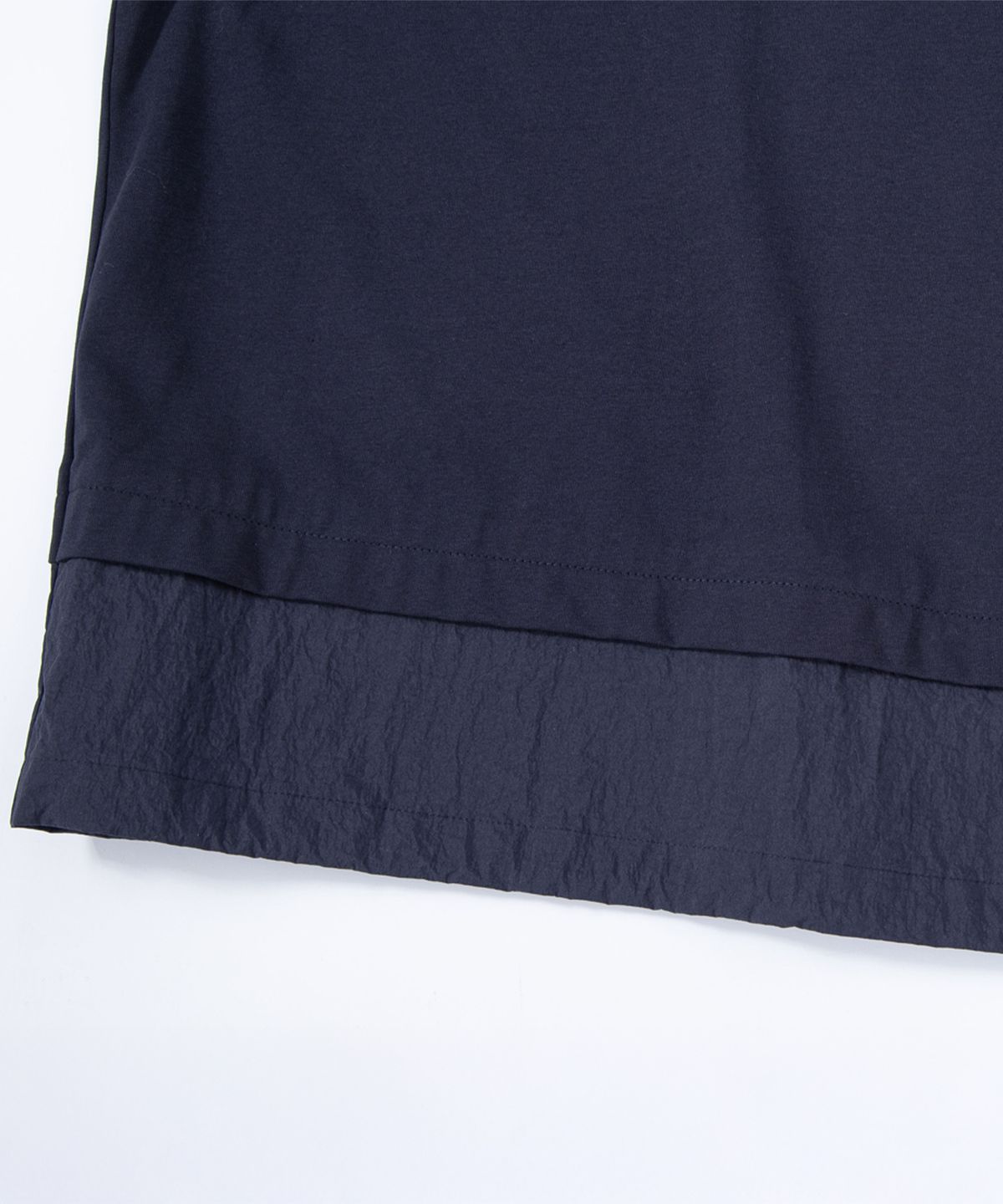 에이치직(H.JIK) Multi Raw-edge Panelled T-shirt-Navy