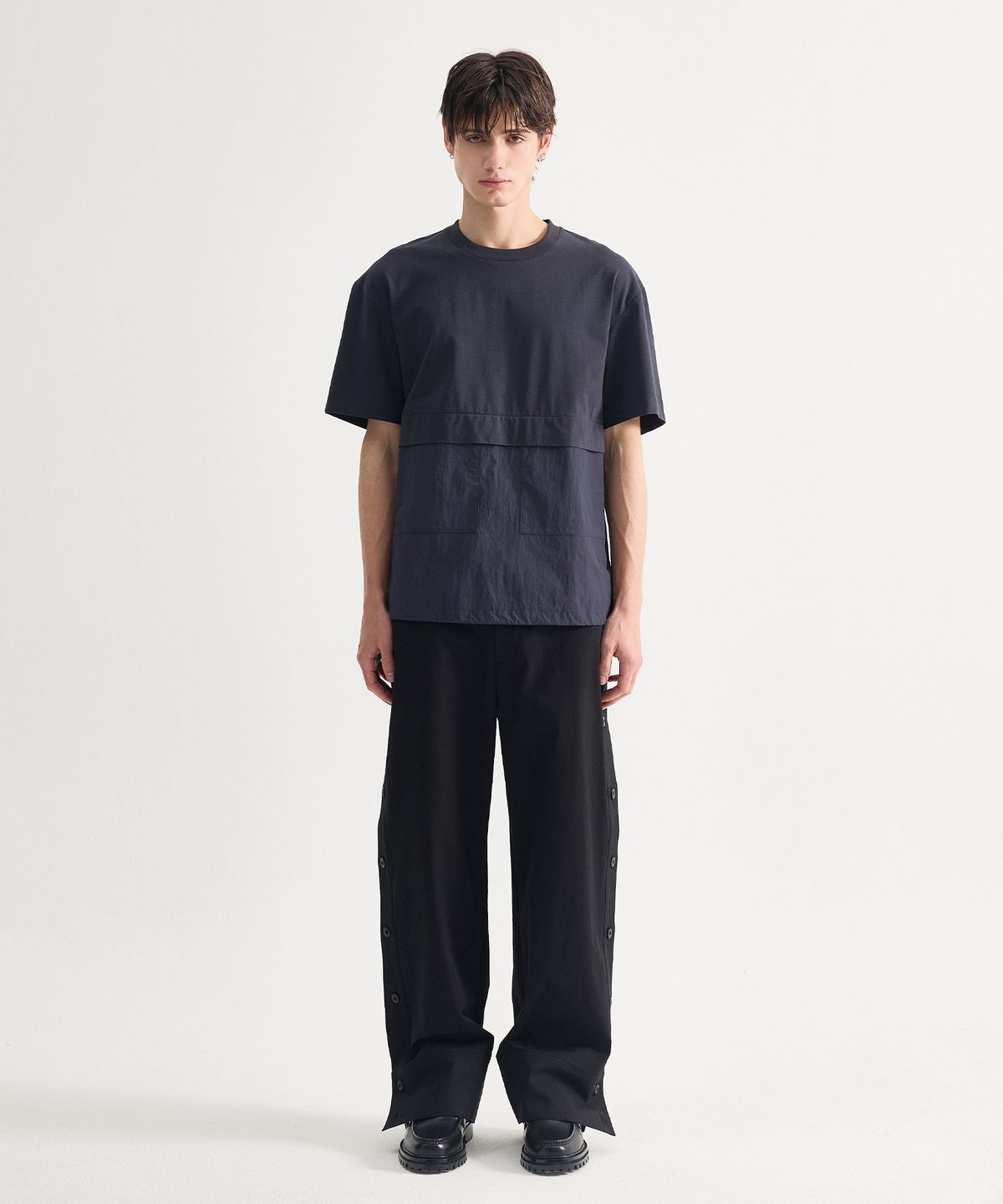 에이치직(H.JIK) Hybrid Utility Panel T-shirt - Navy