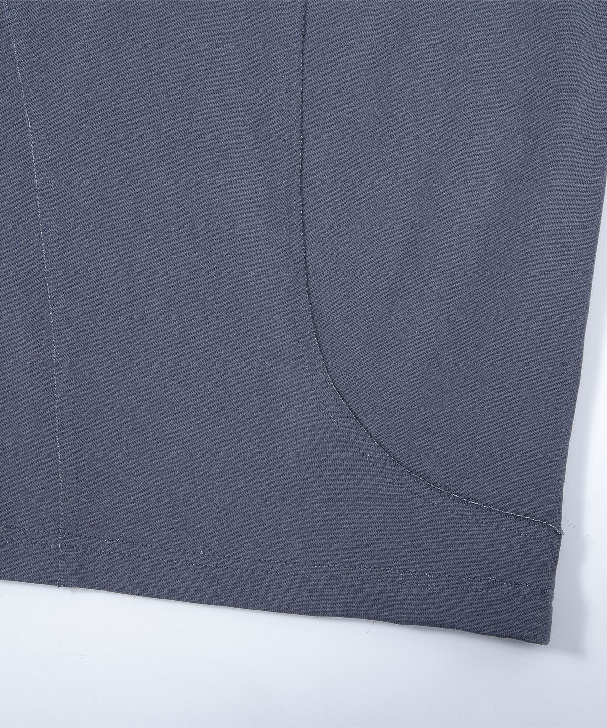 에이치직(H.JIK) Pigment Raw-edge Asymmetric Panel T-shirt -Dusty Blue