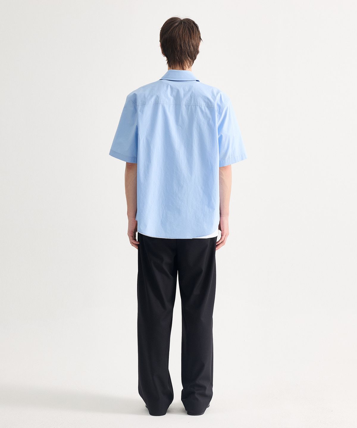 에이치직(H.JIK) Double Collar Cuff-Pocket Shirt - Ice Blue
