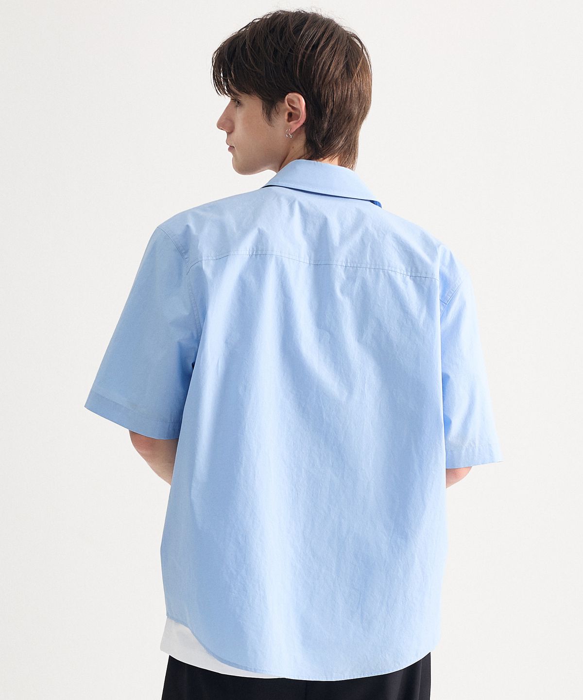 에이치직(H.JIK) Double Collar Cuff-Pocket Shirt - Ice Blue