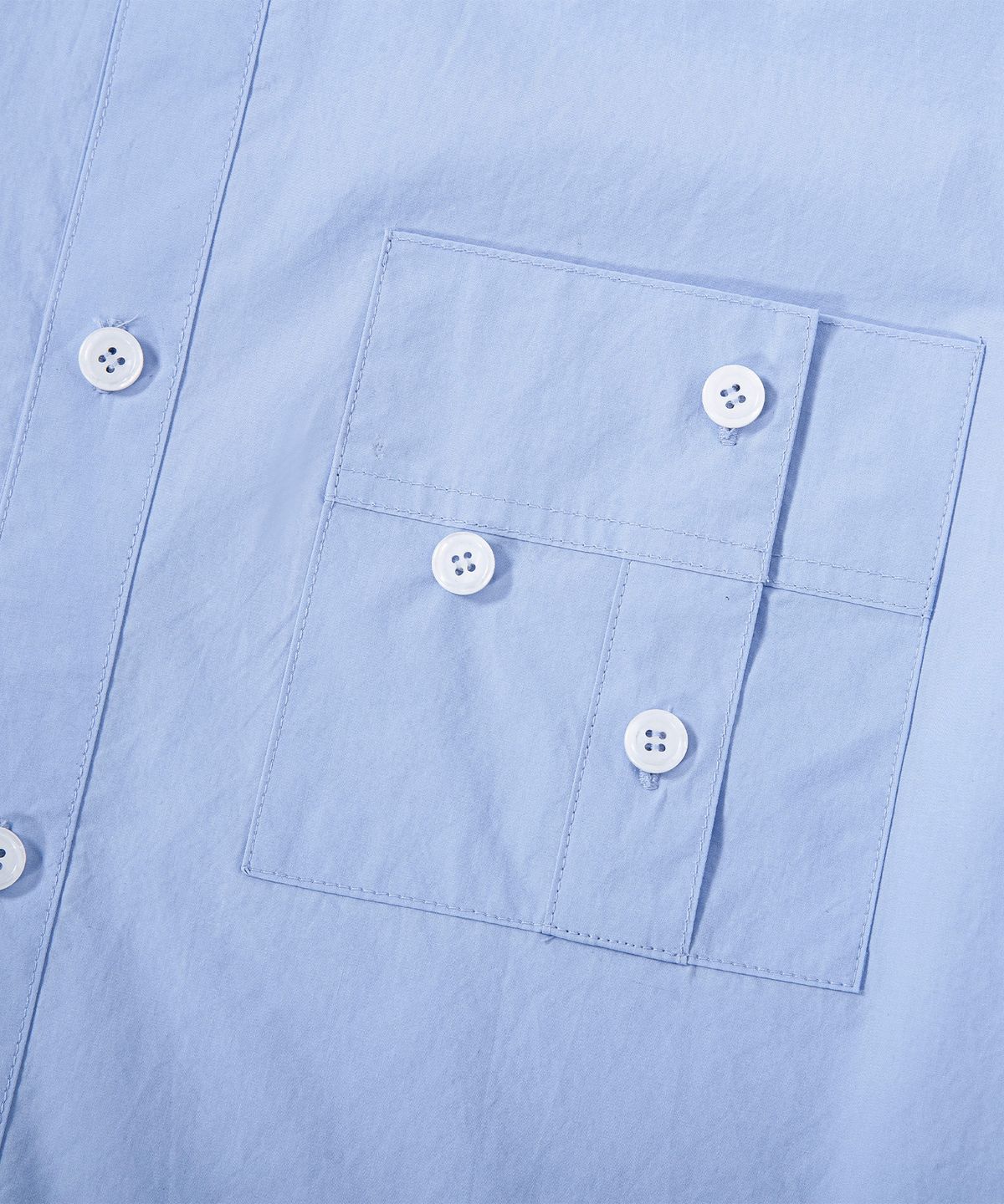 에이치직(H.JIK) Double Collar Cuff-Pocket Shirt - Ice Blue